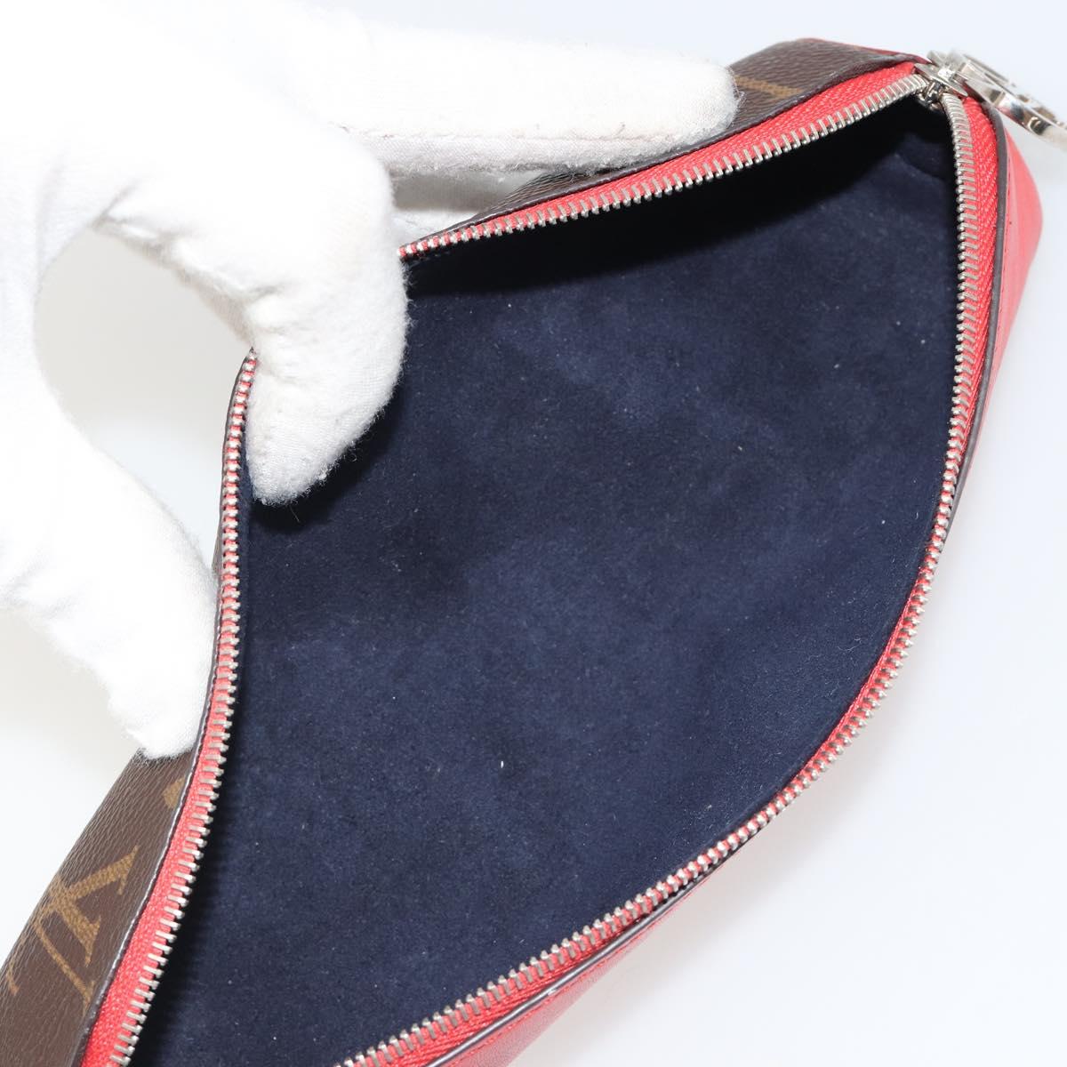 LOUIS VUITTON Monogram Trousse Elizabeth Pen Case Red GI0009 LV Auth 187428A