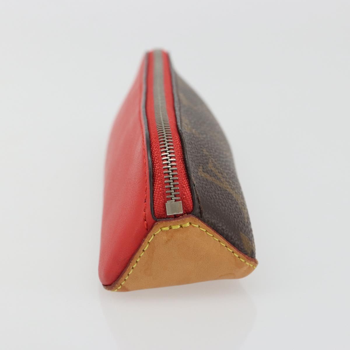 LOUIS VUITTON Monogram Trousse Elizabeth Pen Case Red GI0009 LV Auth 187428A