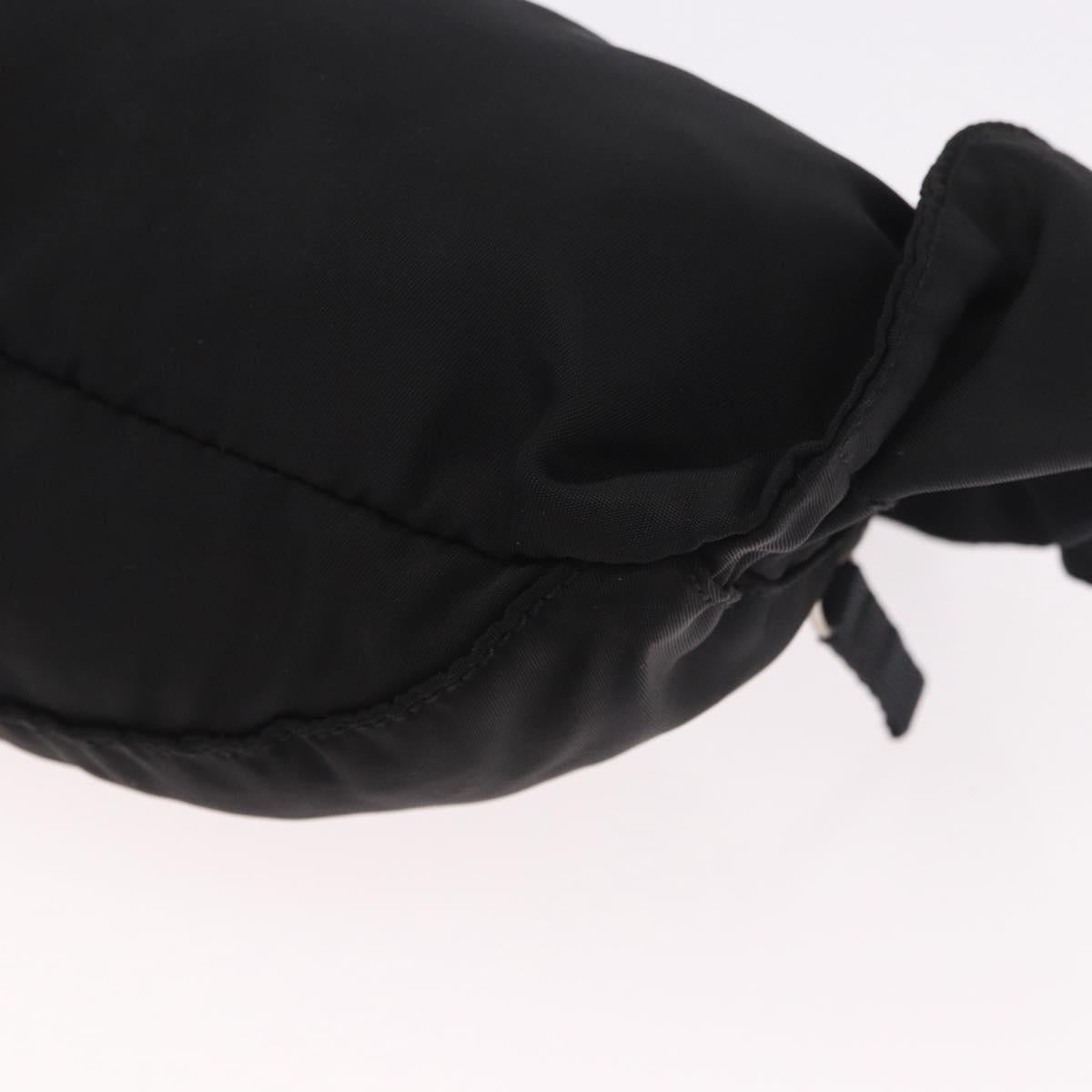 PRADA Waist bag Nylon Black Silver Auth 187430A