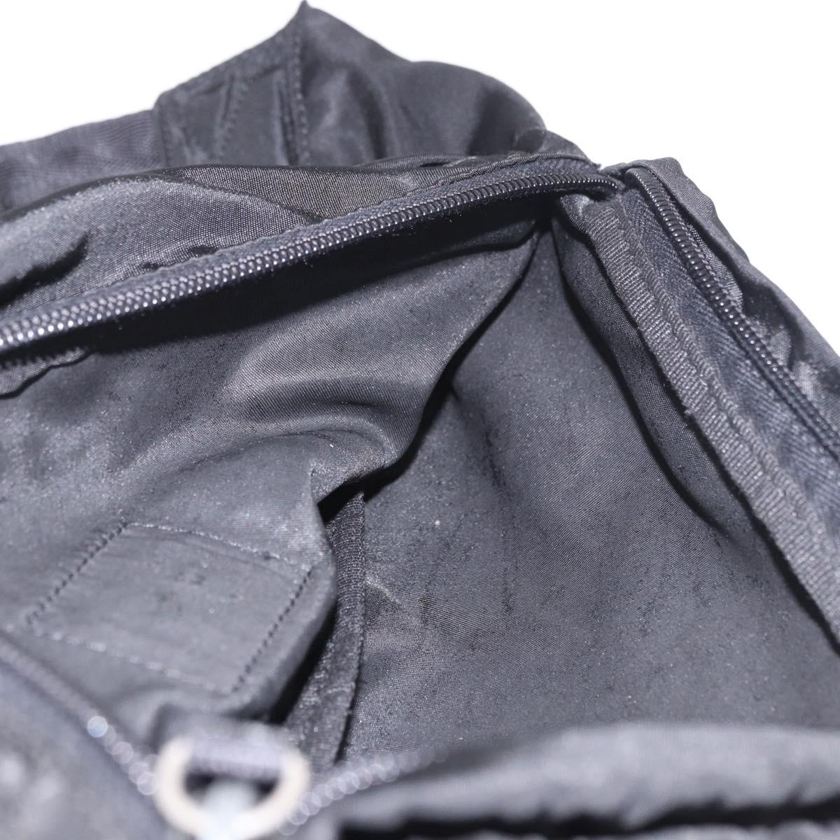 PRADA Waist bag Nylon Black Silver Auth 187430A
