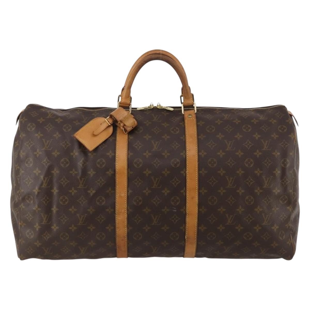LOUIS VUITTON Monogram Keepall 60 Boston Bag M41422 LV Auth 187438A