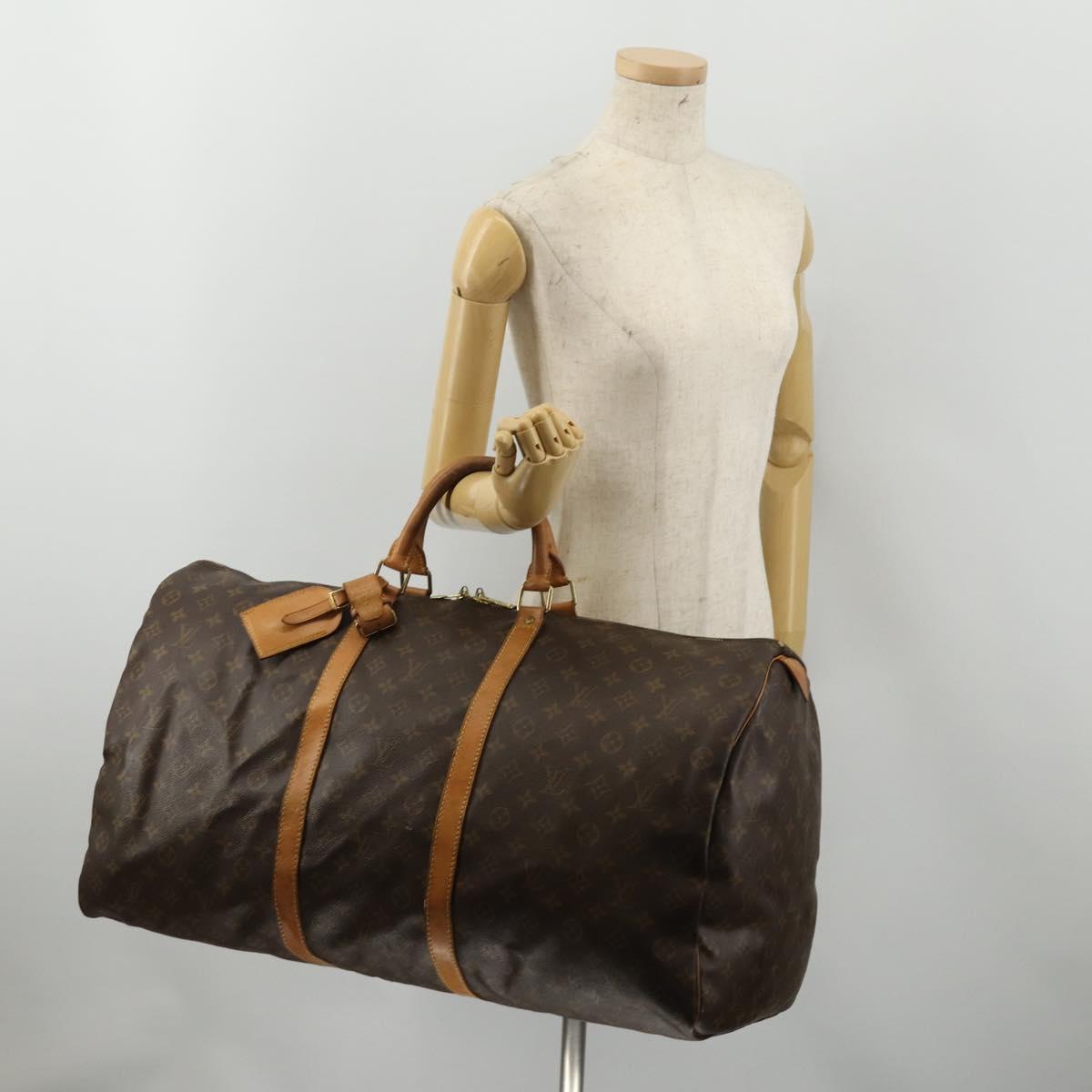 LOUIS VUITTON Monogram Keepall 60 Boston Bag M41422 LV Auth 187438A