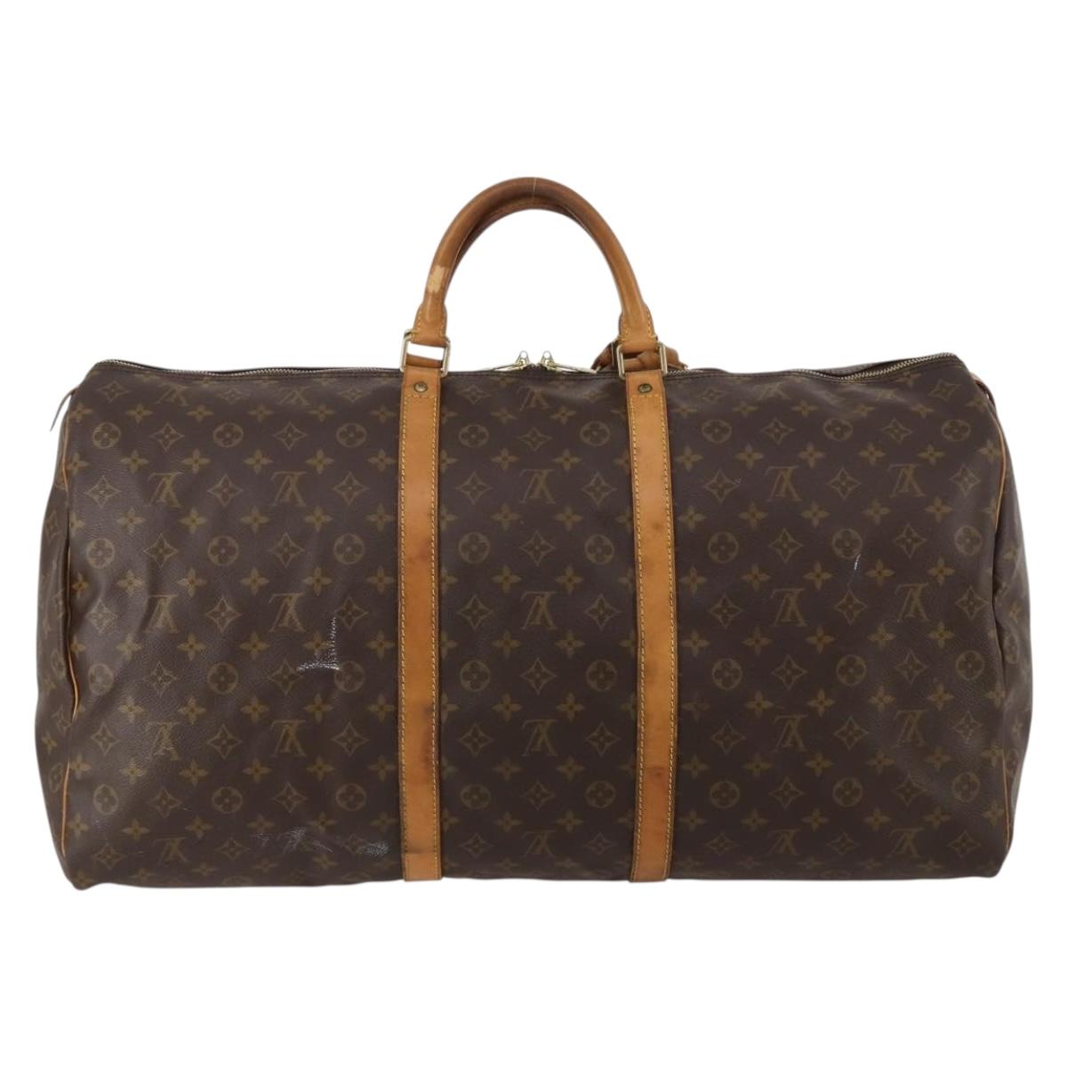 LOUIS VUITTON Monogram Keepall 60 Boston Bag M41422 LV Auth 187438A