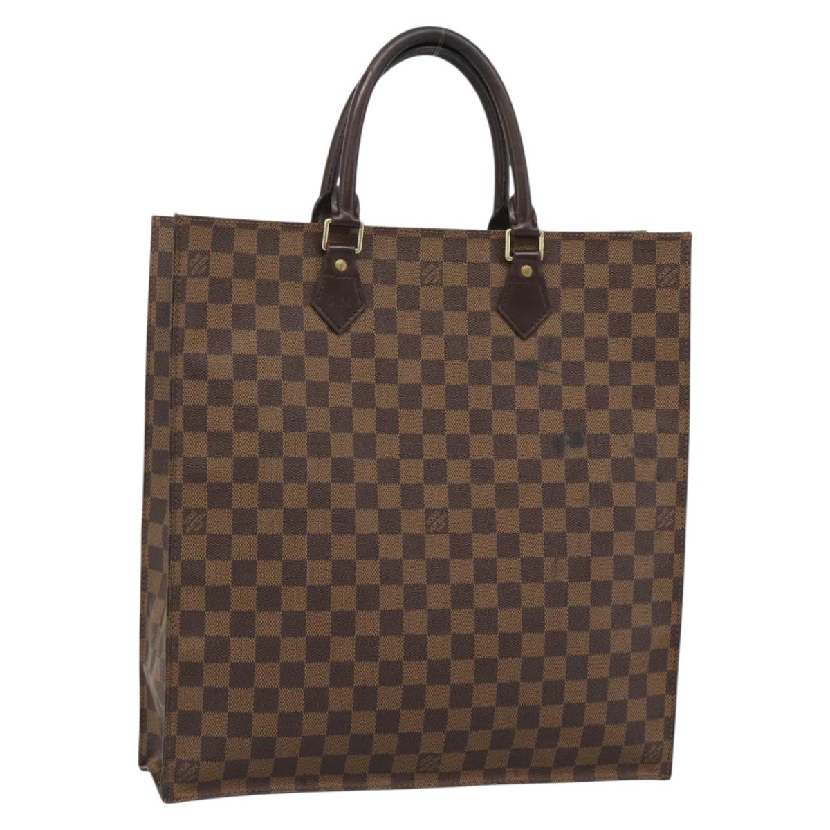 LOUIS VUITTON Damier Ebene Sac Plat Hand Bag N51140 LV Auth 187439