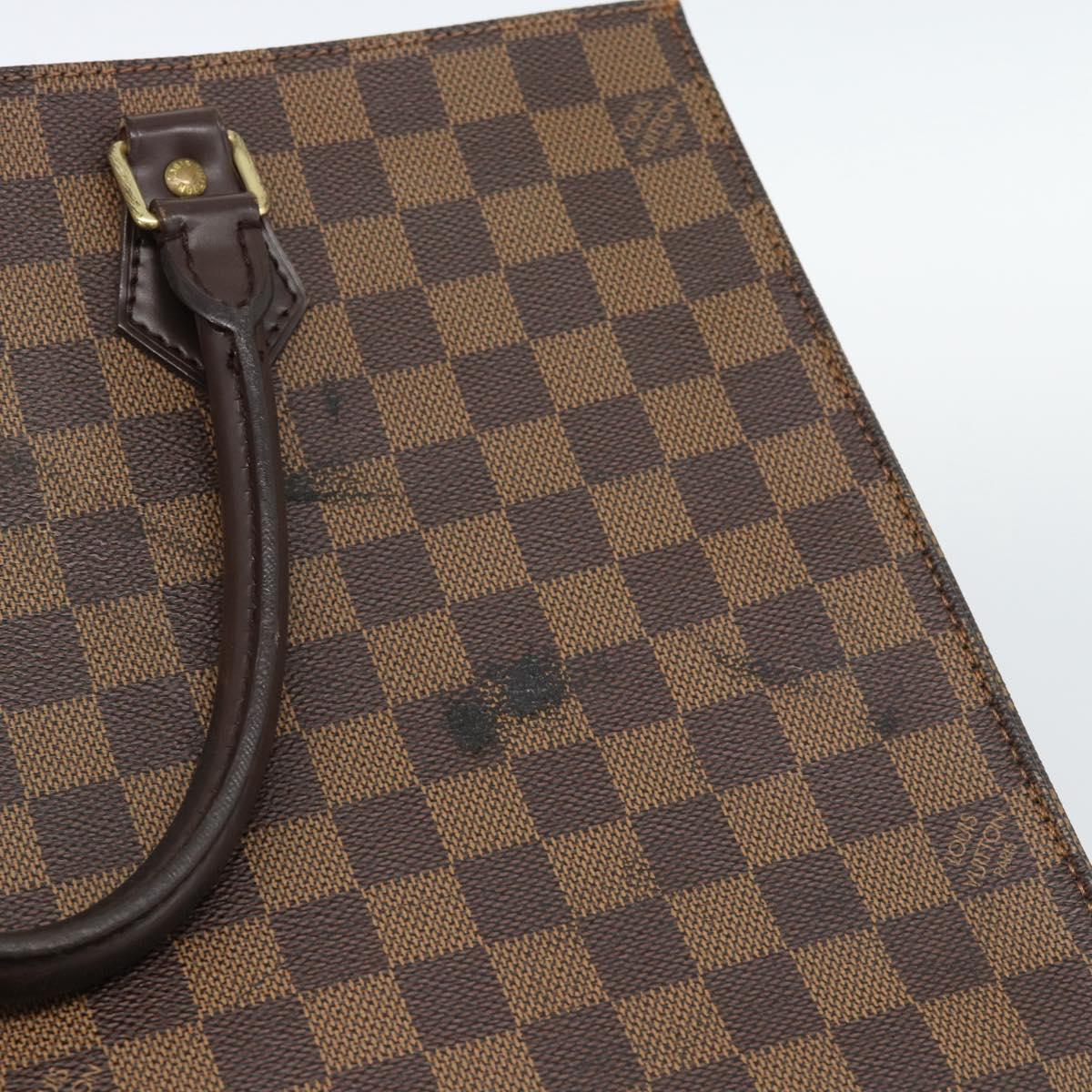 LOUIS VUITTON Damier Ebene Sac Plat Hand Bag N51140 LV Auth 187439