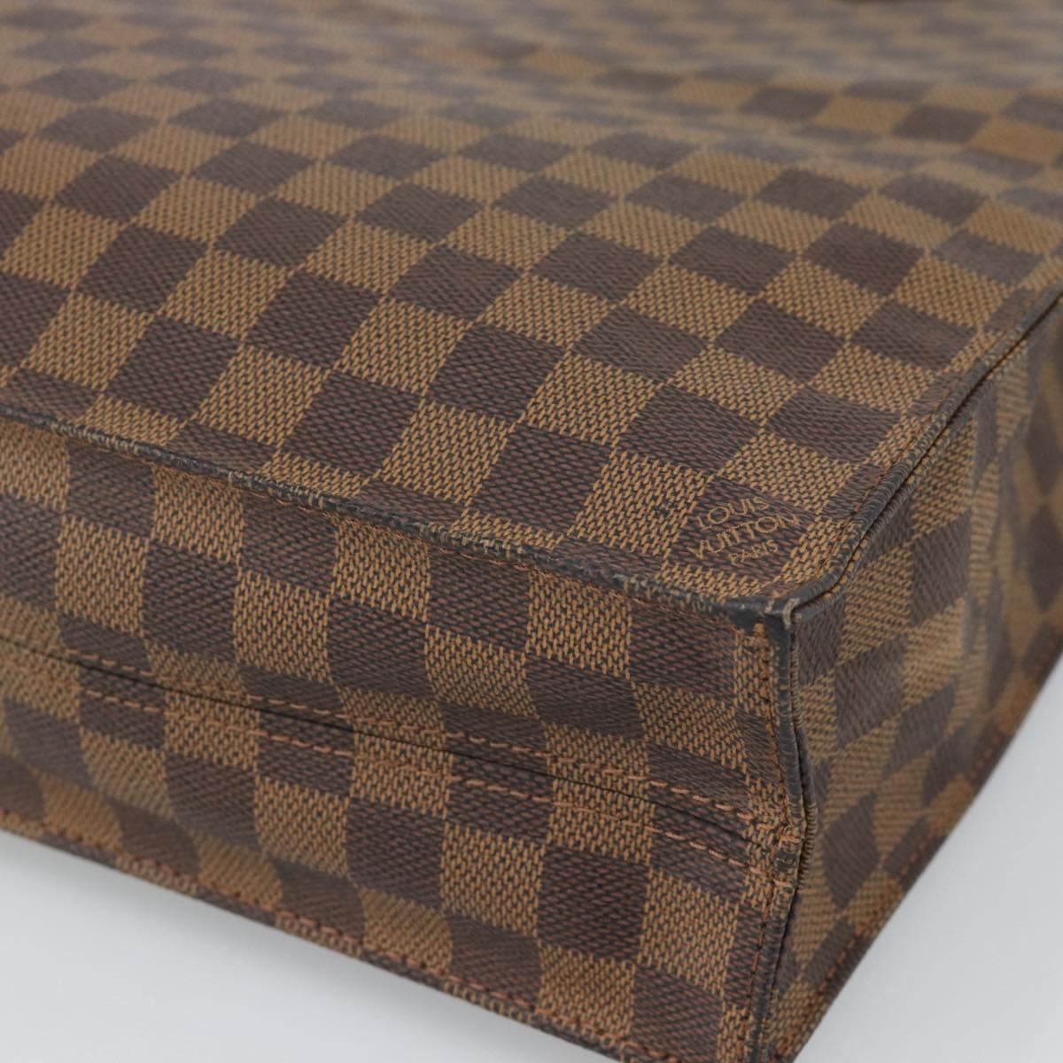 LOUIS VUITTON Damier Ebene Sac Plat Hand Bag N51140 LV Auth 187439
