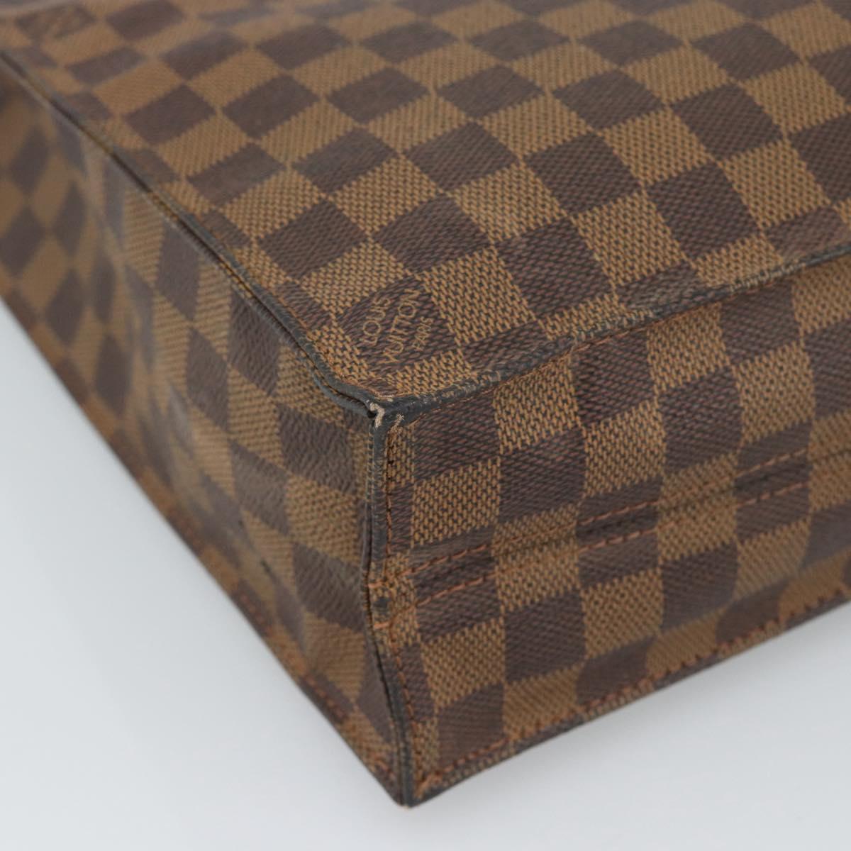 LOUIS VUITTON Damier Ebene Sac Plat Hand Bag N51140 LV Auth 187439