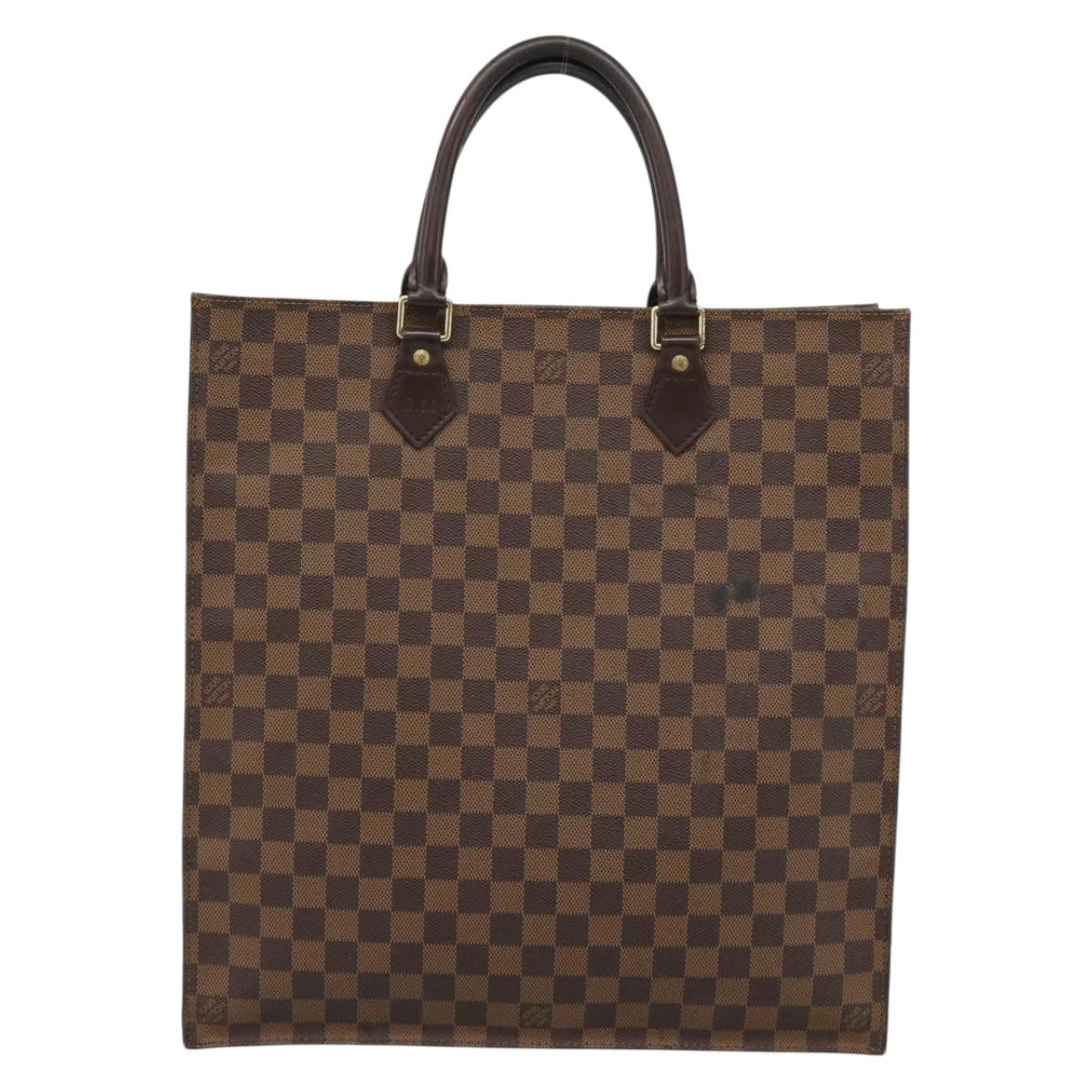 LOUIS VUITTON Damier Ebene Sac Plat Hand Bag N51140 LV Auth 187439
