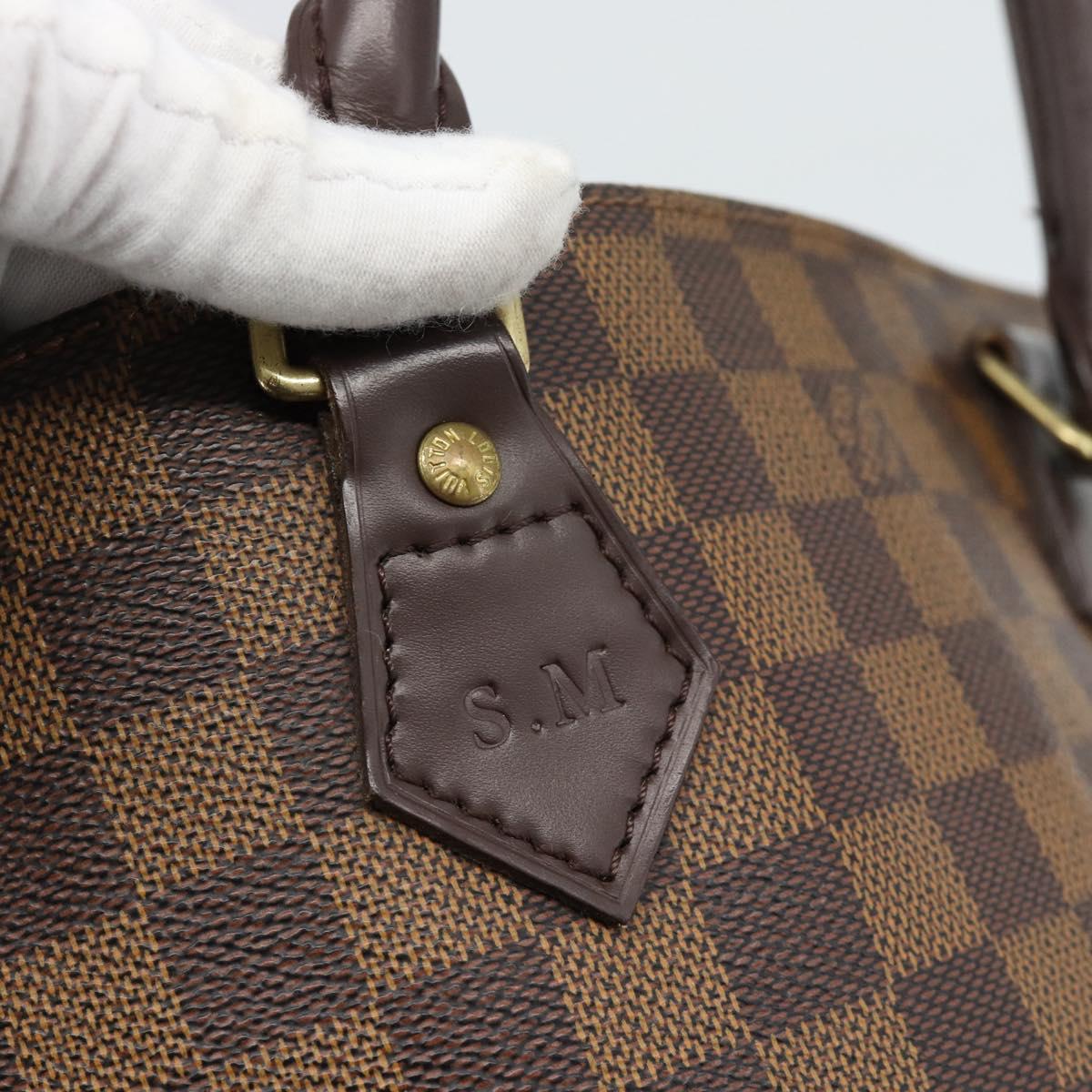 LOUIS VUITTON Damier Ebene Sac Plat Hand Bag N51140 LV Auth 187439
