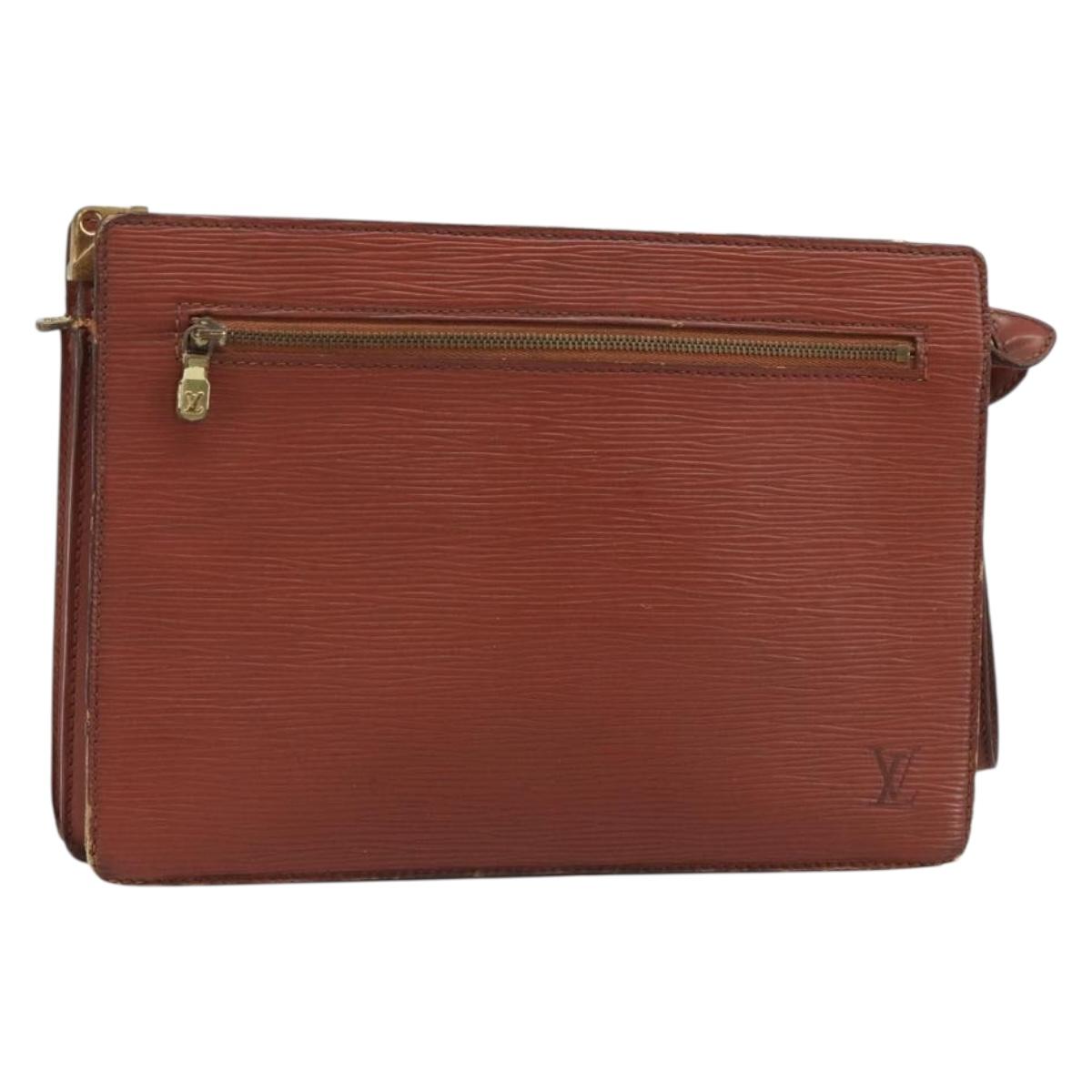 LOUIS VUITTON Epi Angian Clutch Bag Brown M52113 LV Auth 187442