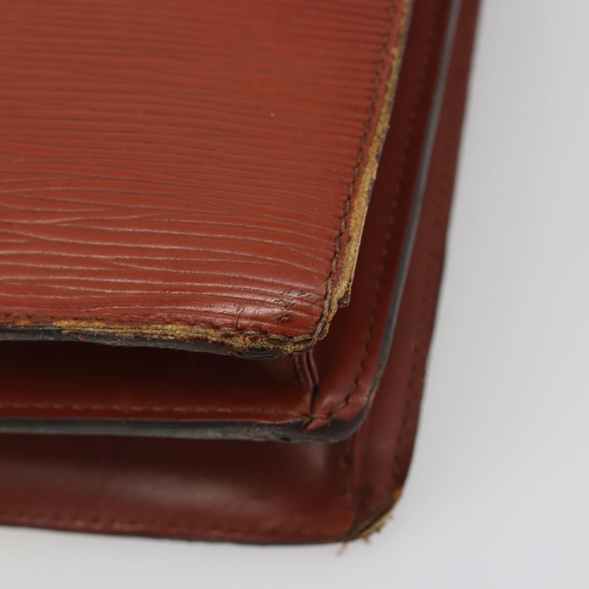 LOUIS VUITTON Epi Angian Clutch Bag Brown M52113 LV Auth 187442