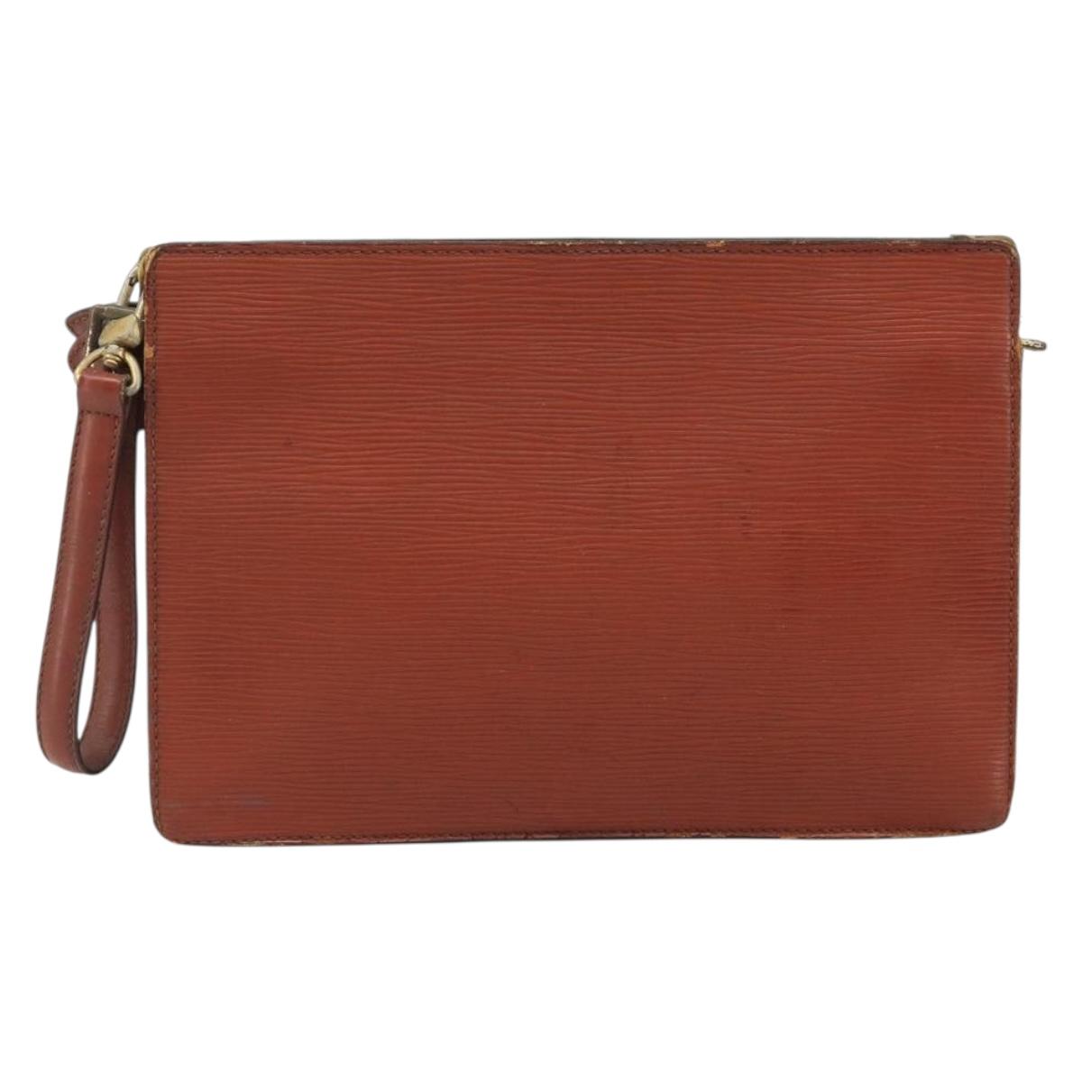 LOUIS VUITTON Epi Angian Clutch Bag Brown M52113 LV Auth 187442