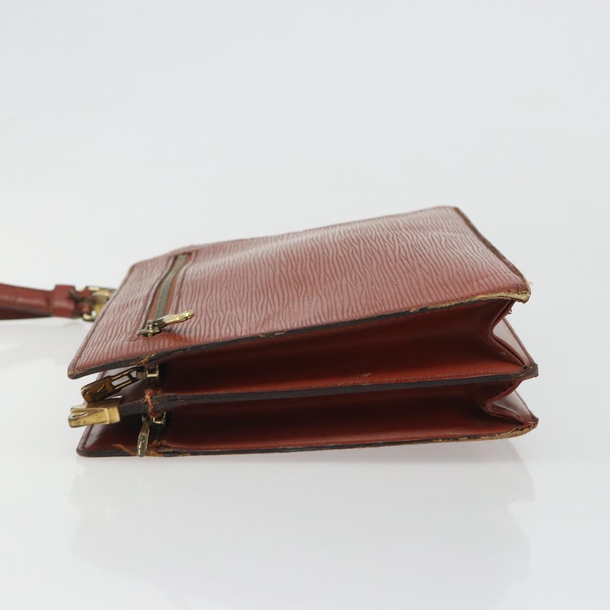 LOUIS VUITTON Epi Angian Clutch Bag Brown M52113 LV Auth 187442