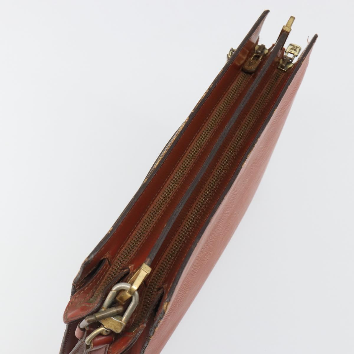 LOUIS VUITTON Epi Angian Clutch Bag Brown M52113 LV Auth 187442