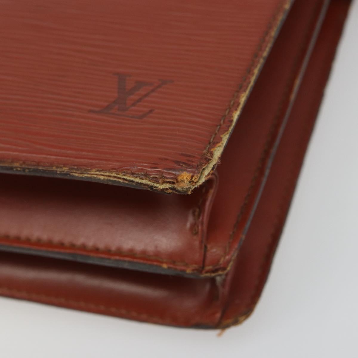 LOUIS VUITTON Epi Angian Clutch Bag Brown M52113 LV Auth 187442