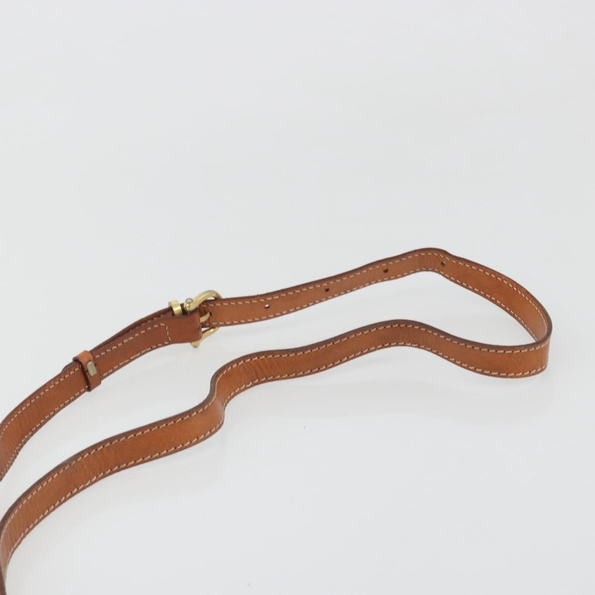 CELINE Macadam Canvas Shoulder Bag PVC Beige Gold Auth 187444A