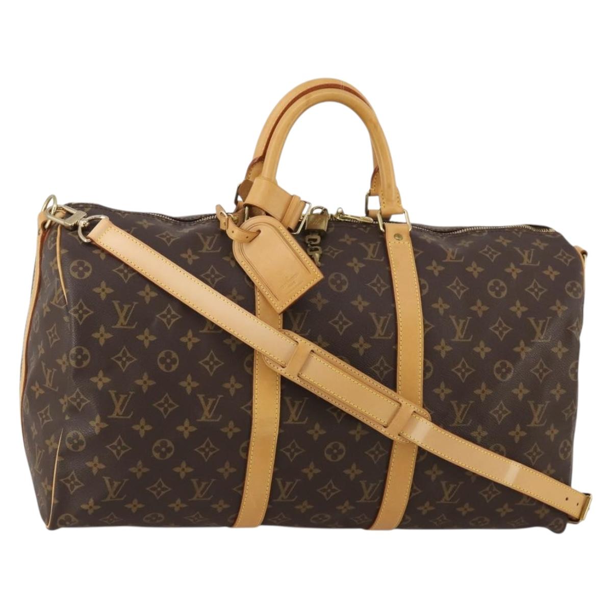 LOUIS VUITTON Monogram Keepall Bandouliere 50 Boston Bag M41416 LV Auth 187461V