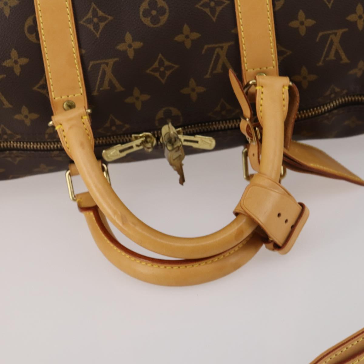 LOUIS VUITTON Monogram Keepall Bandouliere 50 Boston Bag M41416 LV Auth 187461V