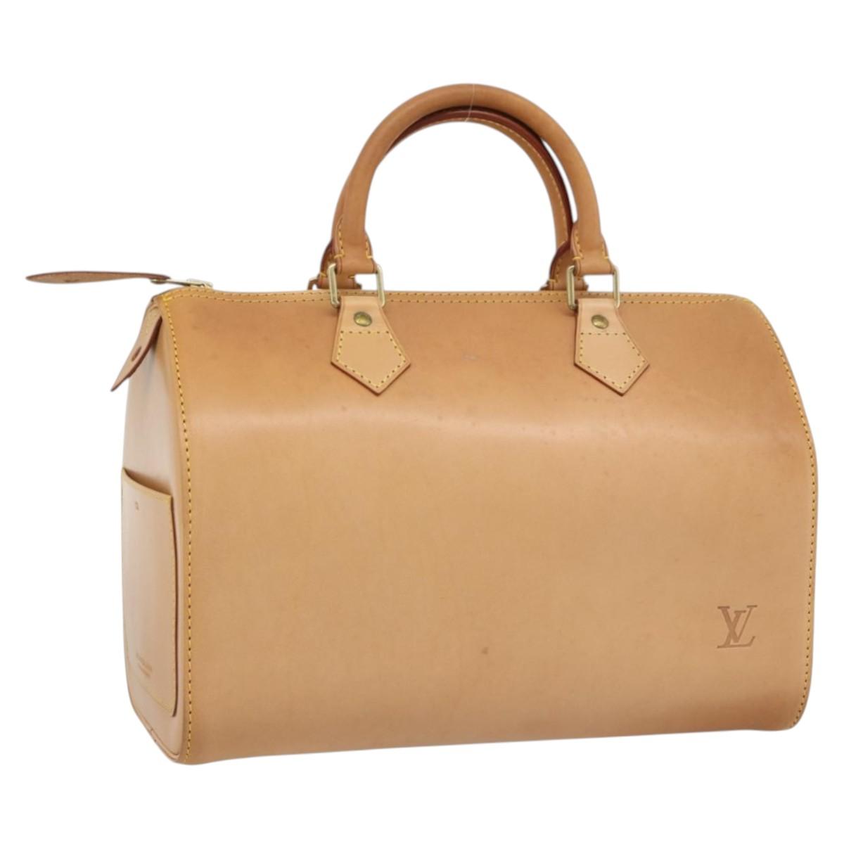 LOUIS VUITTON Nomad leather Speedy 30 Hand Bag Beige M85392 LV Auth 187464SAV