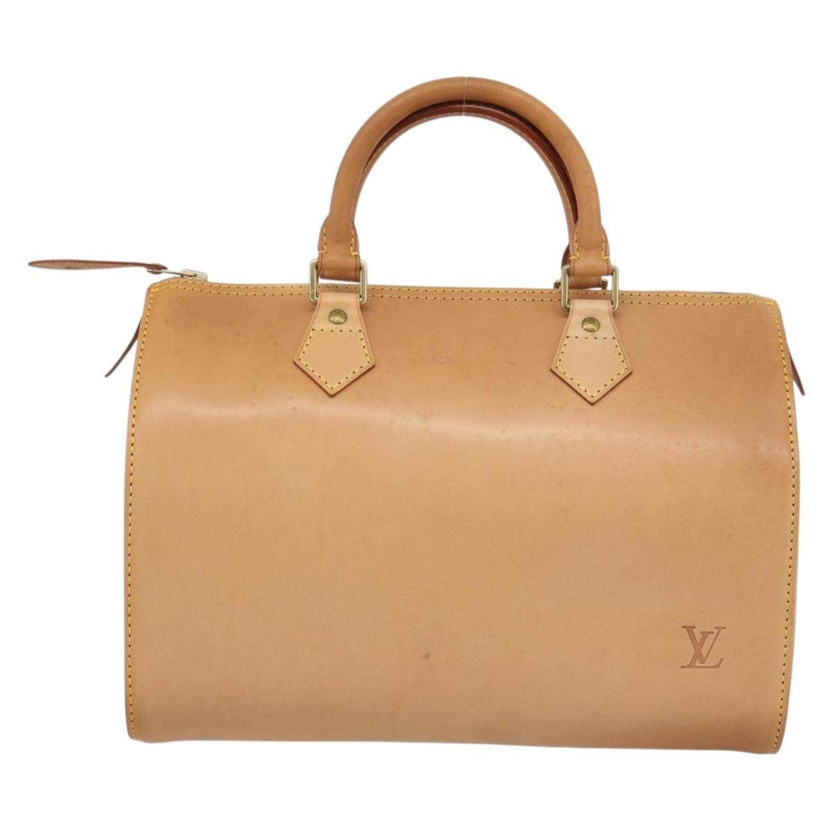 LOUIS VUITTON Nomad leather Speedy 30 Hand Bag Beige M85392 LV Auth 187464SAV
