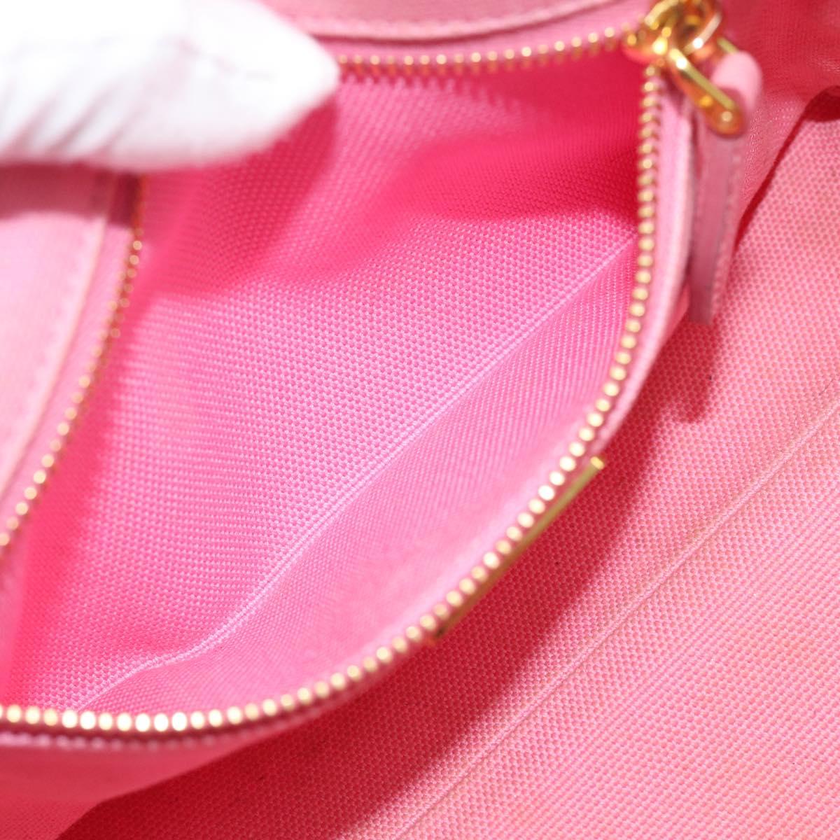 PRADA Pouch Canvas Pink Gold Auth 187465A