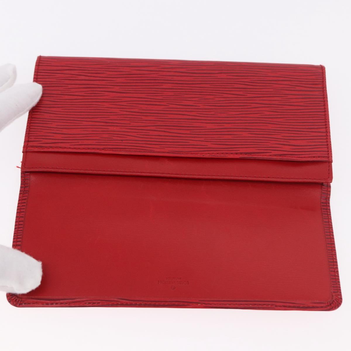 LOUIS VUITTON Epi Wallet 2 Set Red LV Auth 187468A
