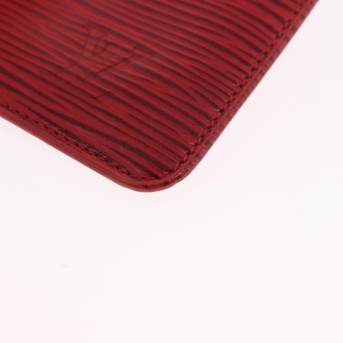 LOUIS VUITTON Epi Wallet 2 Set Red LV Auth 187468A