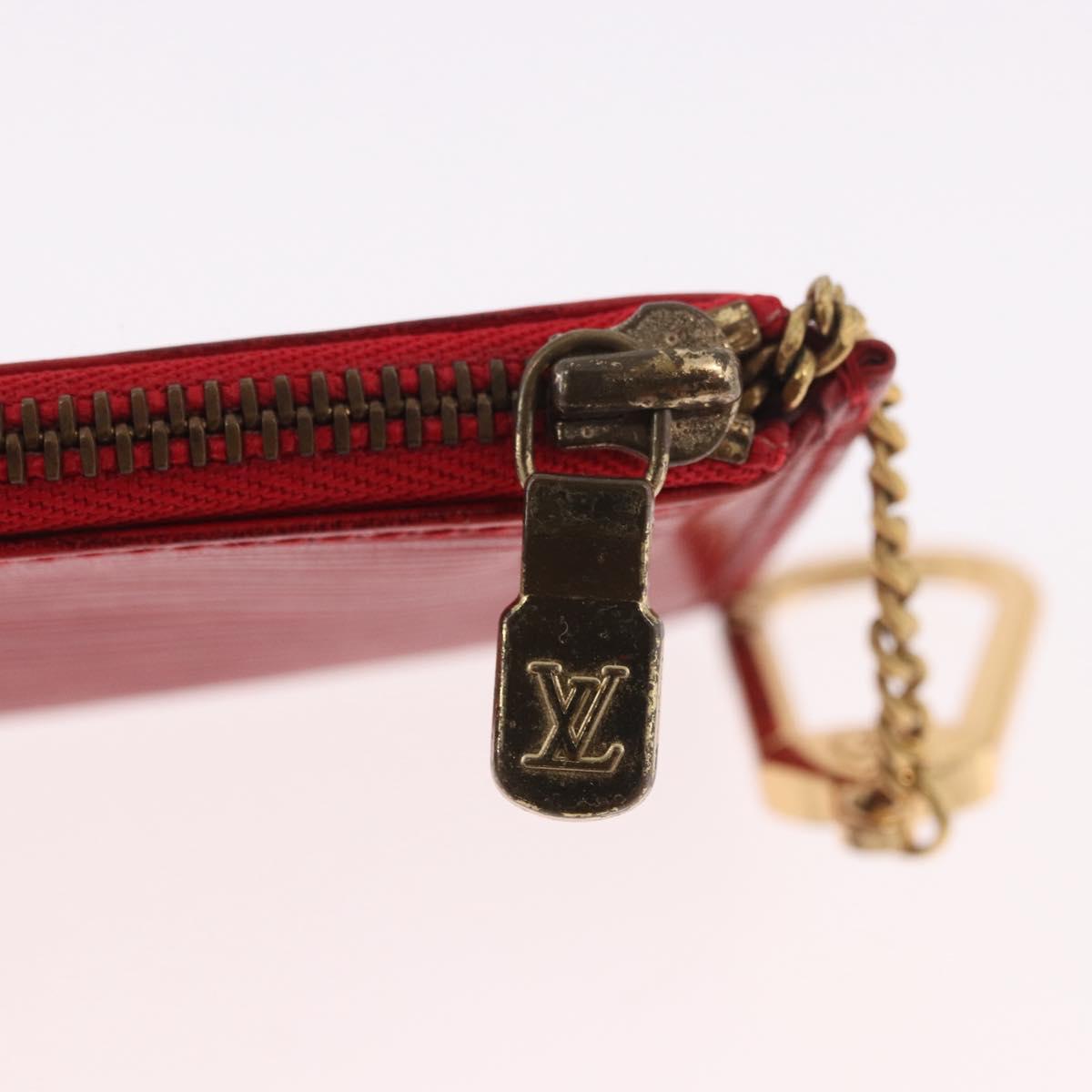 LOUIS VUITTON Epi Wallet 2 Set Red LV Auth 187468A
