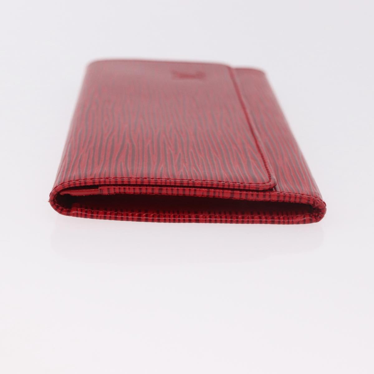 LOUIS VUITTON Epi Wallet 2 Set Red LV Auth 187468A