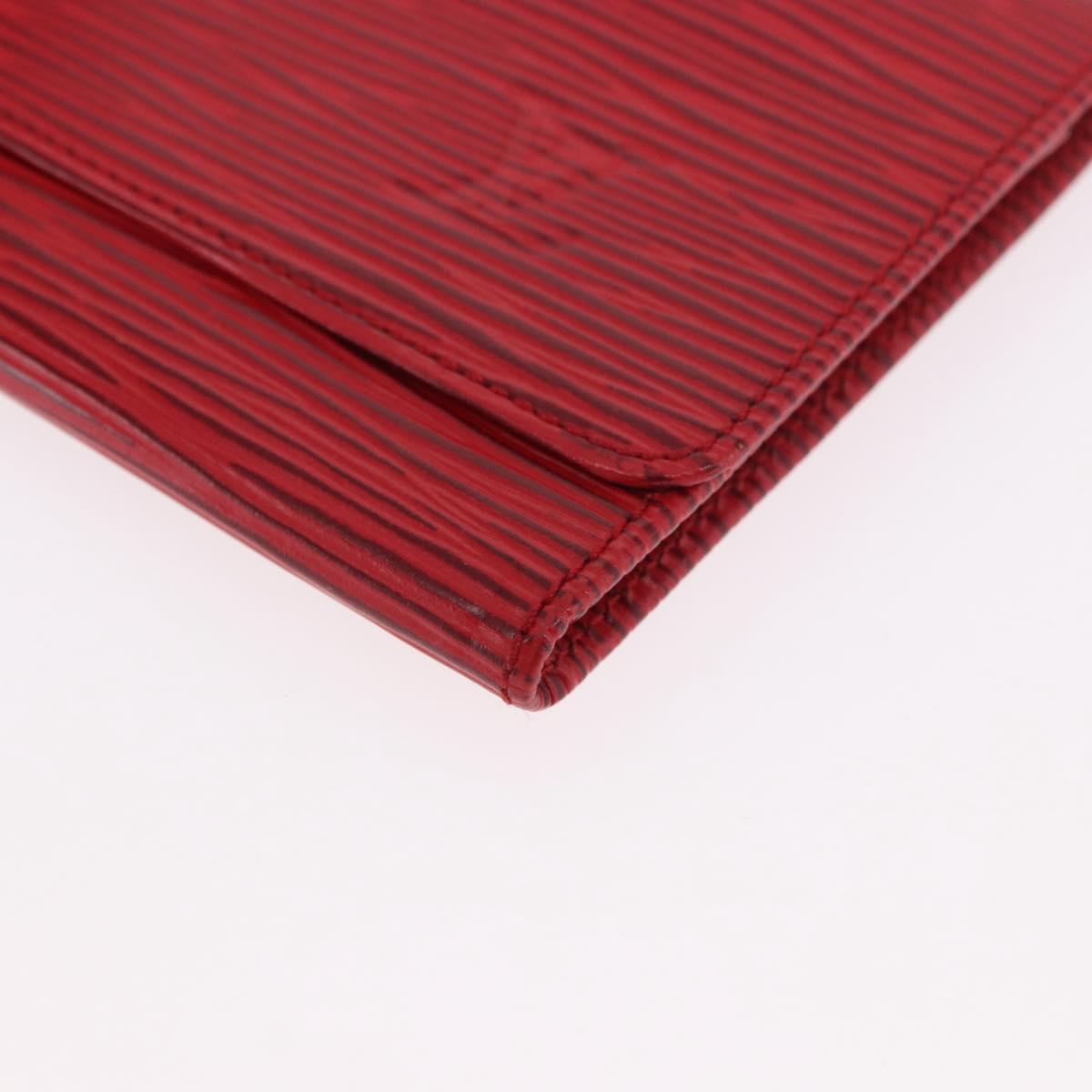 LOUIS VUITTON Epi Wallet 2 Set Red LV Auth 187468A