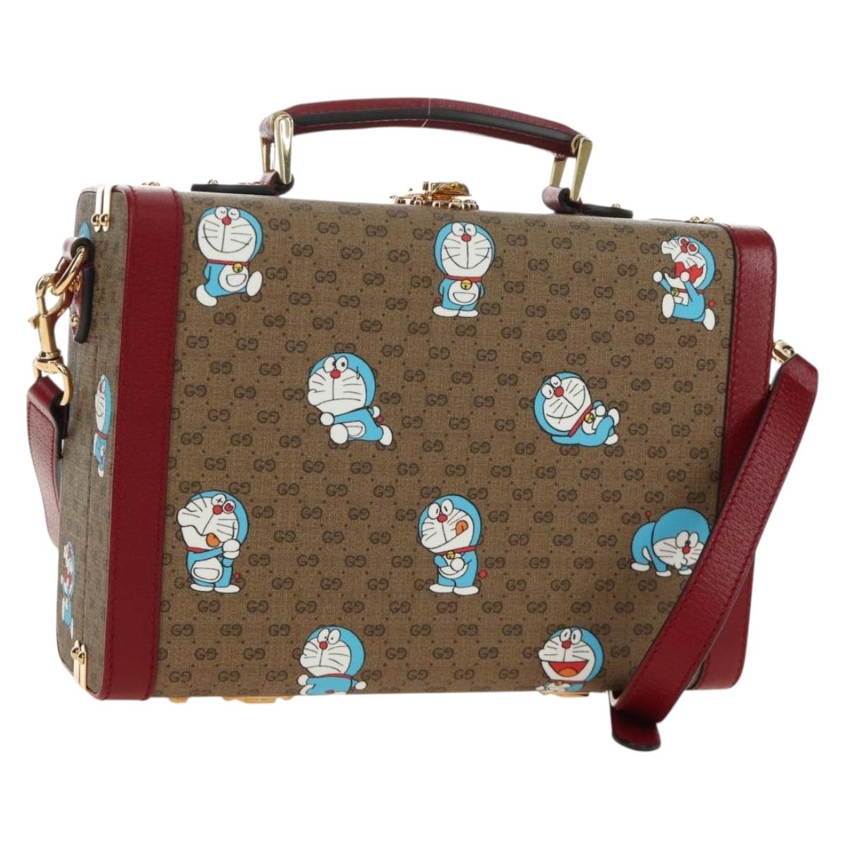 GUCCI Micro GG Supreme Doraemon Attaché Case PVC 2way Beige 633587 Auth 187481SM