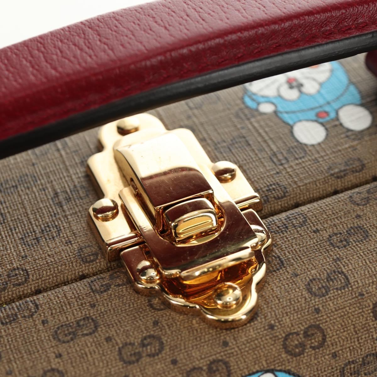 GUCCI Micro GG Supreme Doraemon Attaché Case PVC 2way Beige 633587 Auth 187481SM