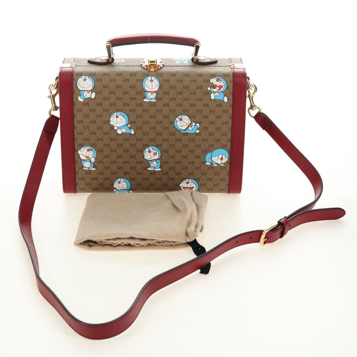 GUCCI Micro GG Supreme Doraemon Attaché Case PVC 2way Beige 633587 Auth 187481SM