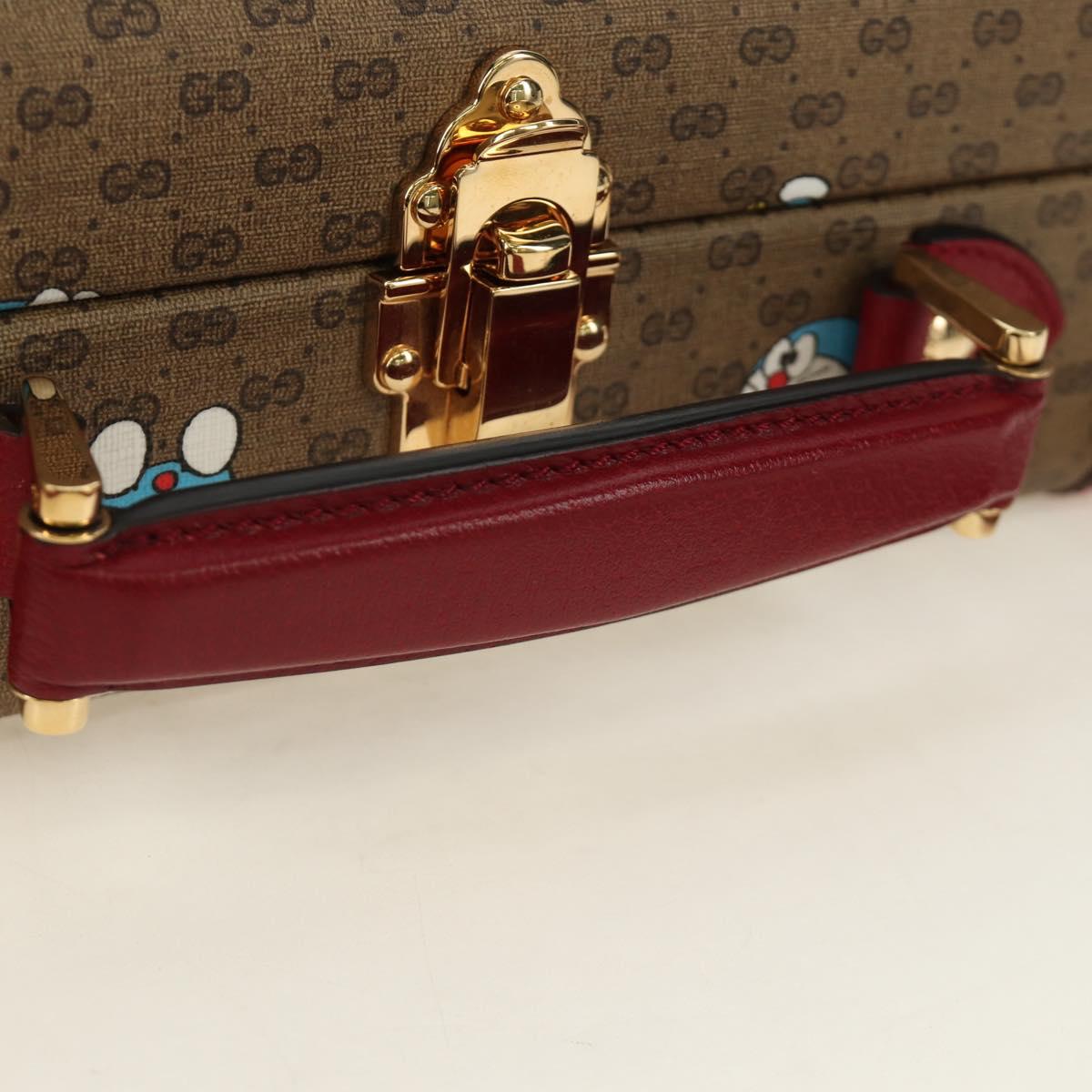 GUCCI Micro GG Supreme Doraemon Attaché Case PVC 2way Beige 633587 Auth 187481SM