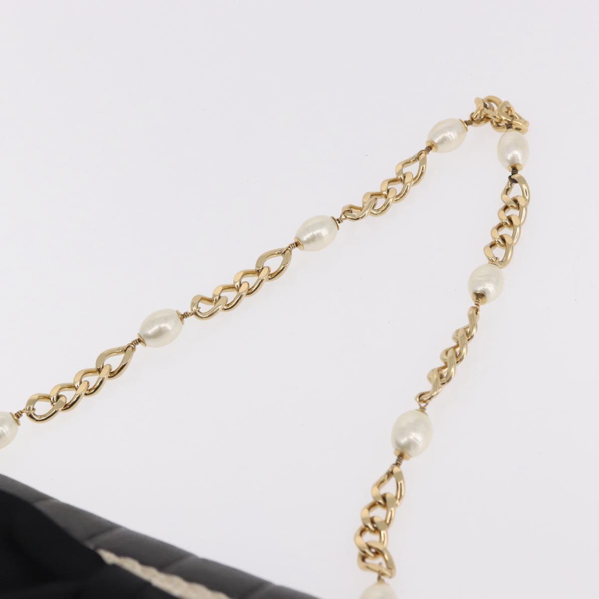 CHANEL Choco Bar Chain Shoulder Bag Lamb Skin Black Gold CC Auth 187494SAM