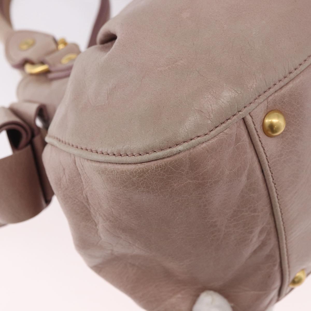 Miu Miu Hand Bag Leather 2way Pink Gold Auth 187497