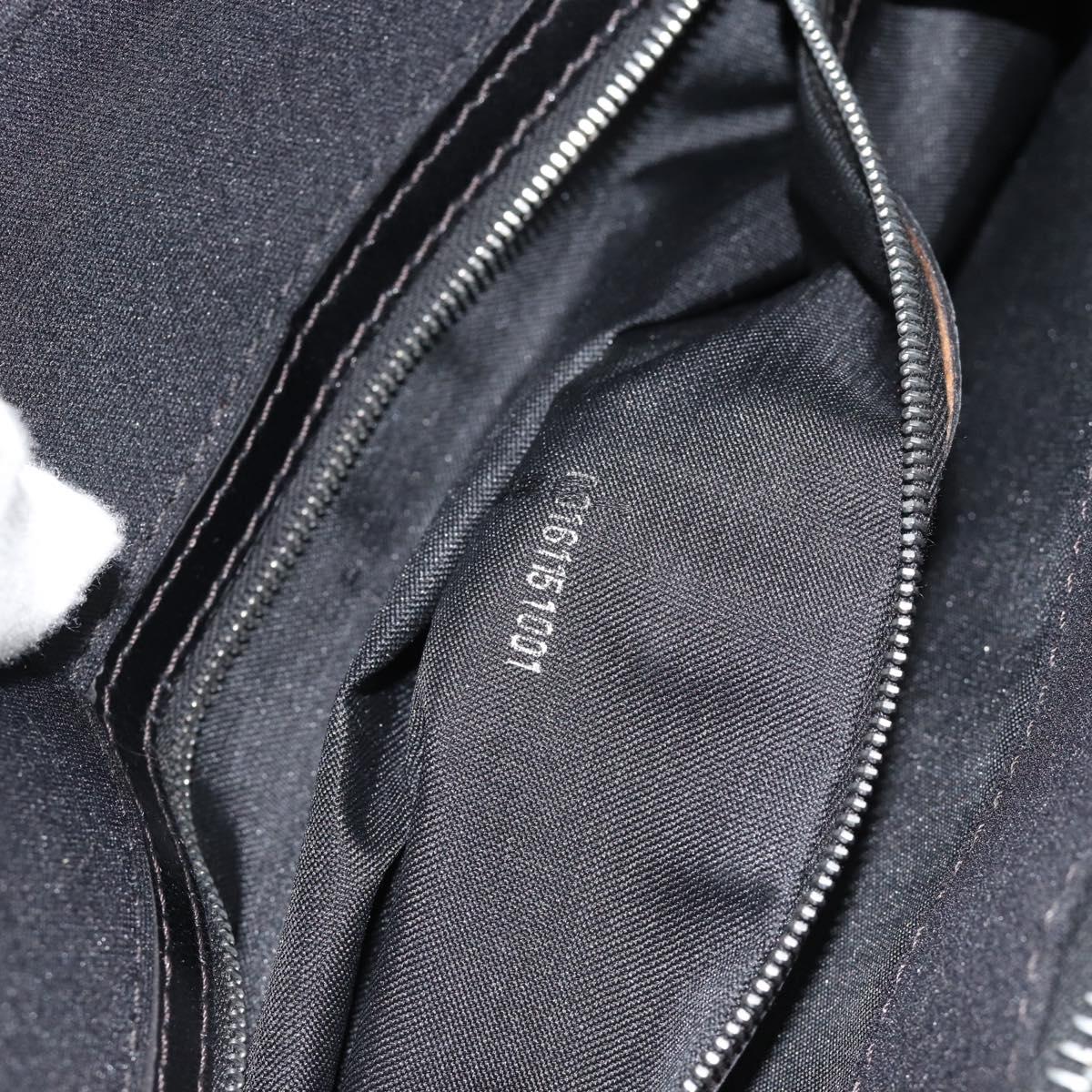 FENDI Mamma Baguette Shoulder Bag Cotton jersey Black Silver Auth 187506V