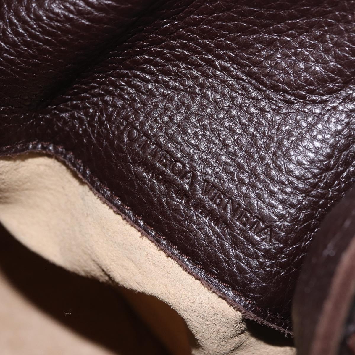 BOTTEGA VENETA Hand Bag Leather Brown Gold Auth 187509V