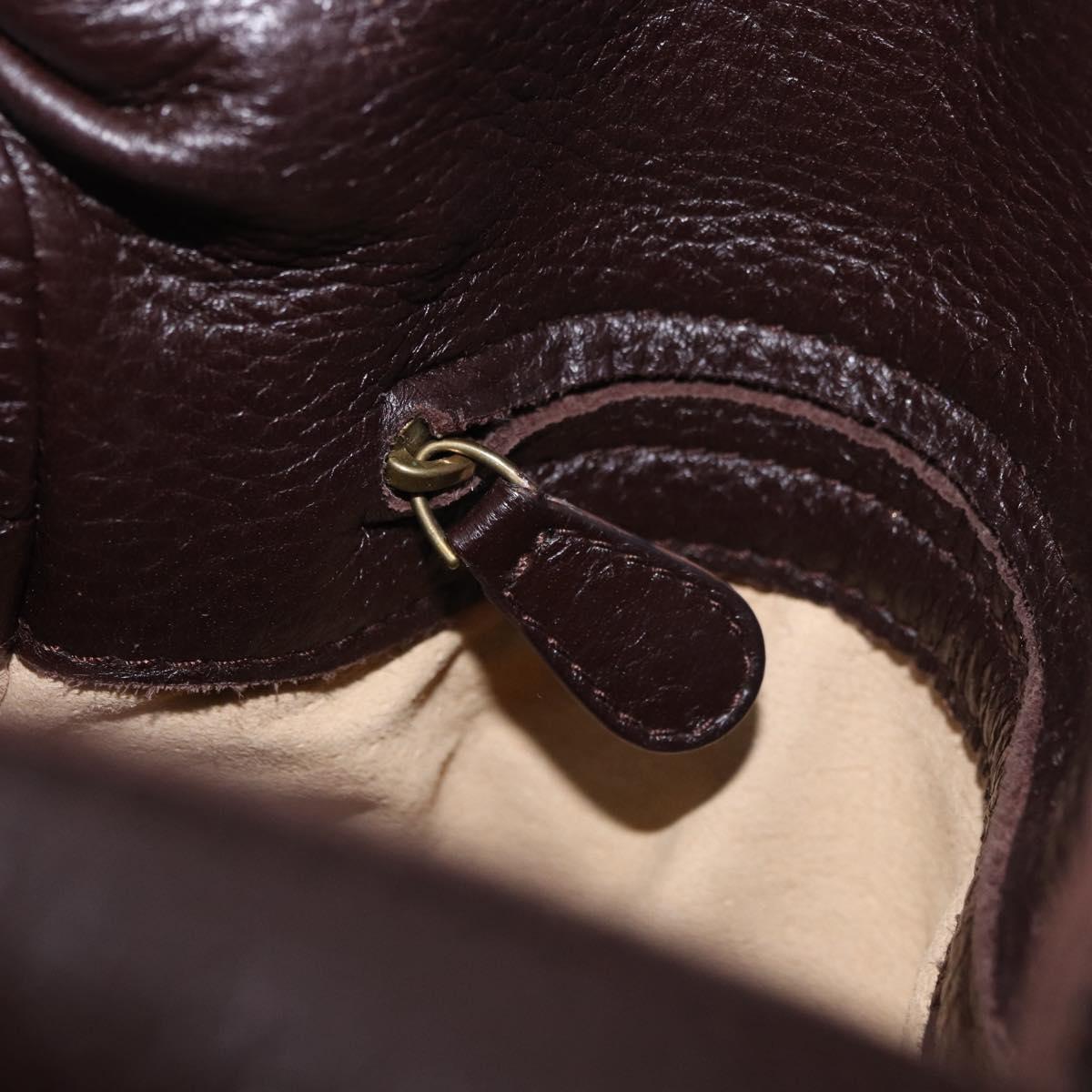 BOTTEGA VENETA Hand Bag Leather Brown Gold Auth 187509V