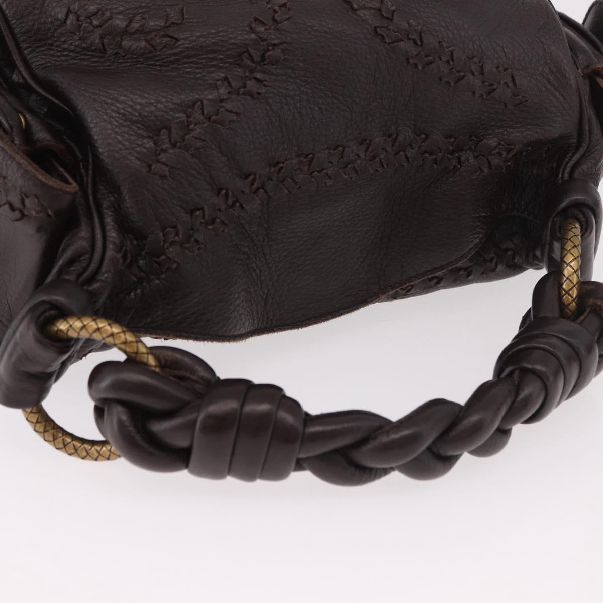 BOTTEGA VENETA Hand Bag Leather Brown Gold Auth 187509V