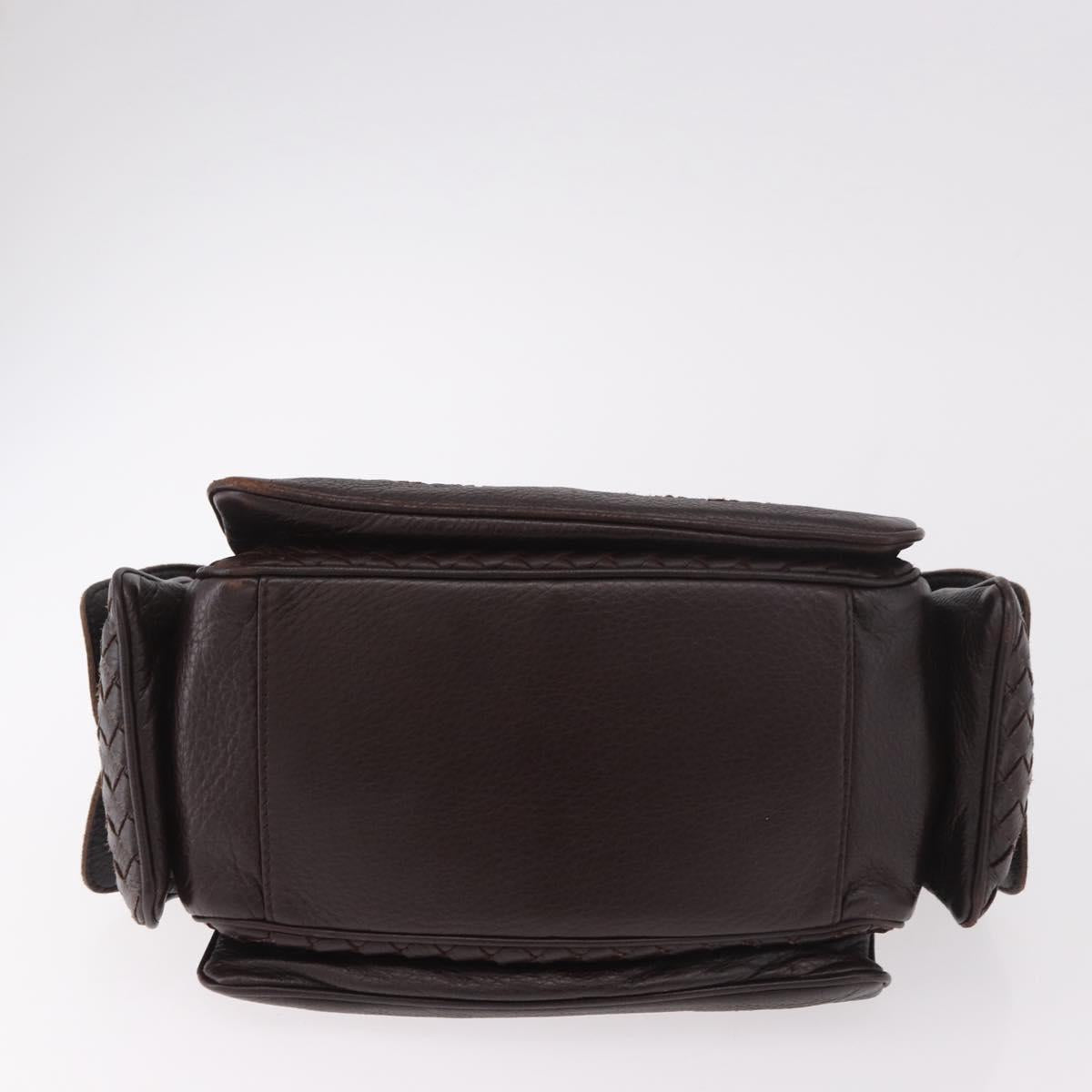 BOTTEGA VENETA Hand Bag Leather Brown Gold Auth 187509V