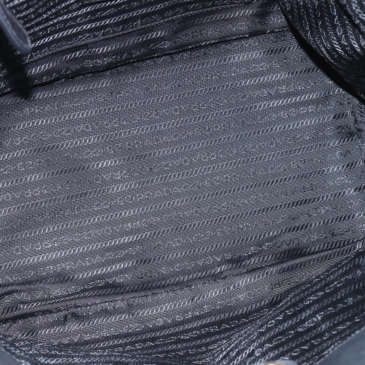 PRADA Hand Bag Nylon 2way Black Gold Auth 187512V