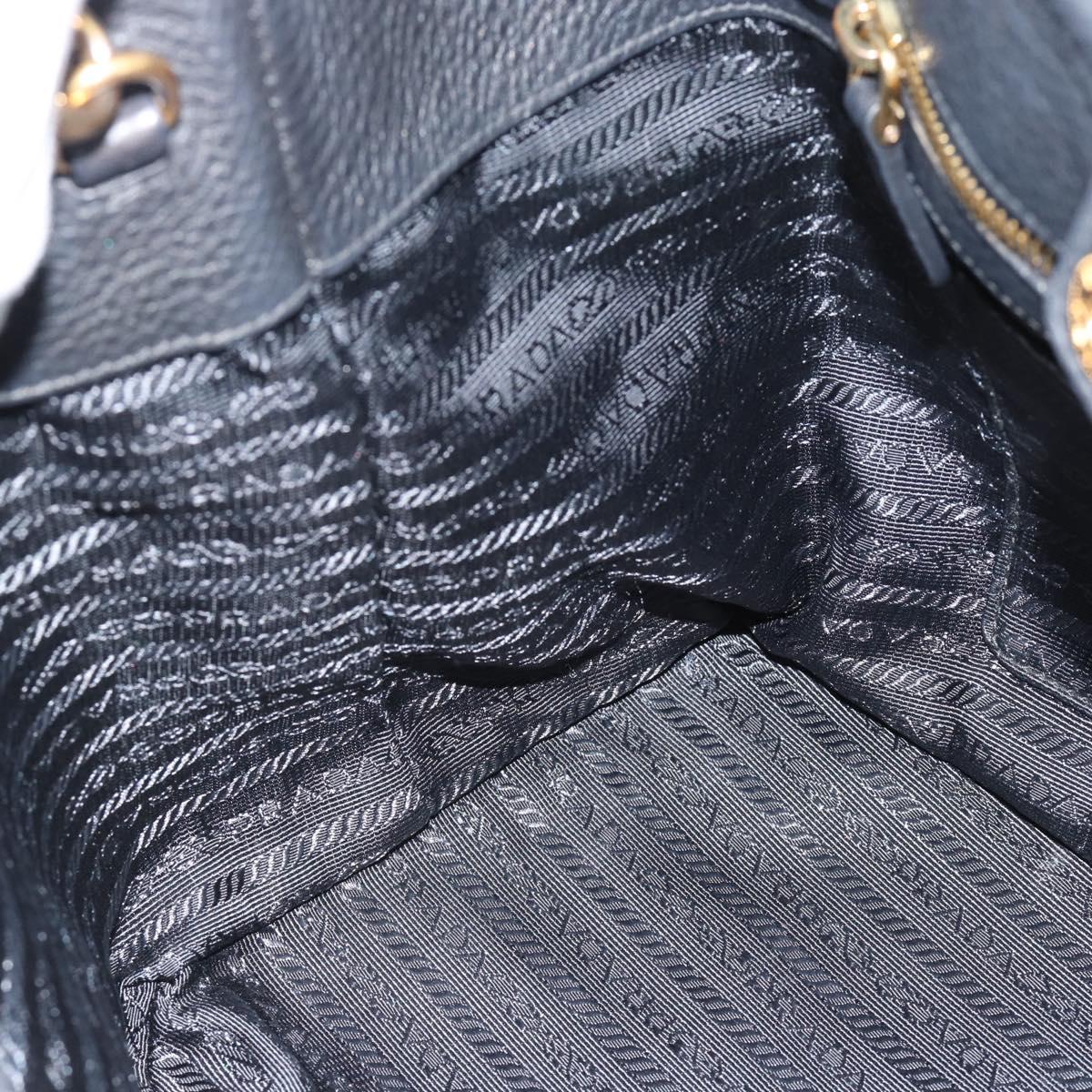 PRADA Hand Bag Nylon 2way Black Gold Auth 187512V