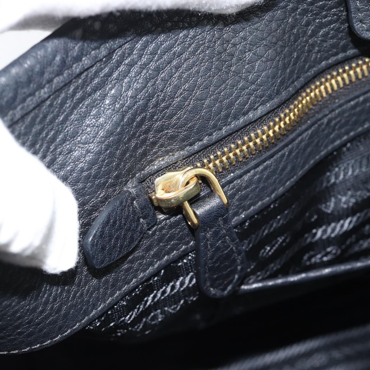 PRADA Hand Bag Nylon 2way Black Gold Auth 187512V