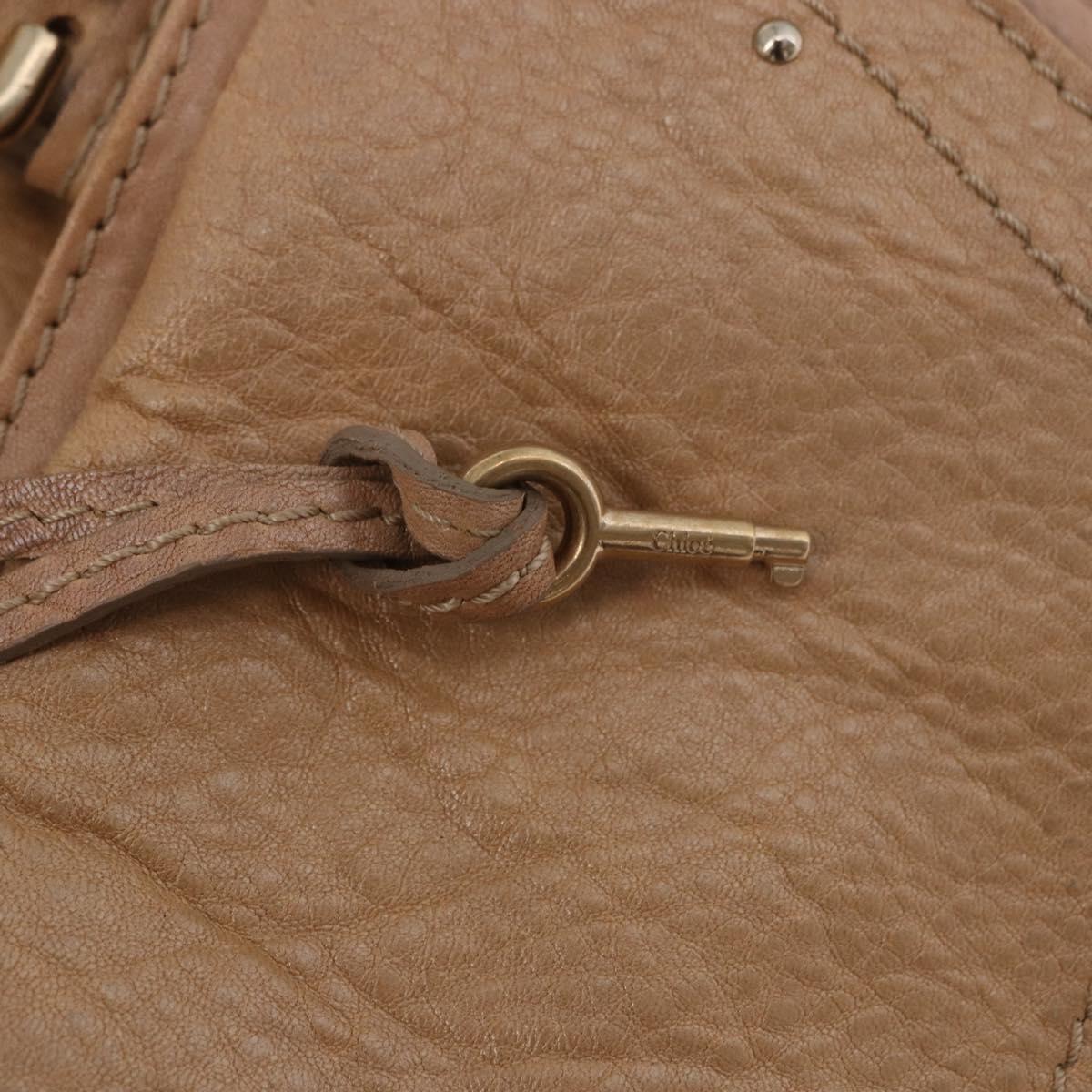 Chloe Paddington Hand Bag Leather Beige Gold Silver Auth 187513V
