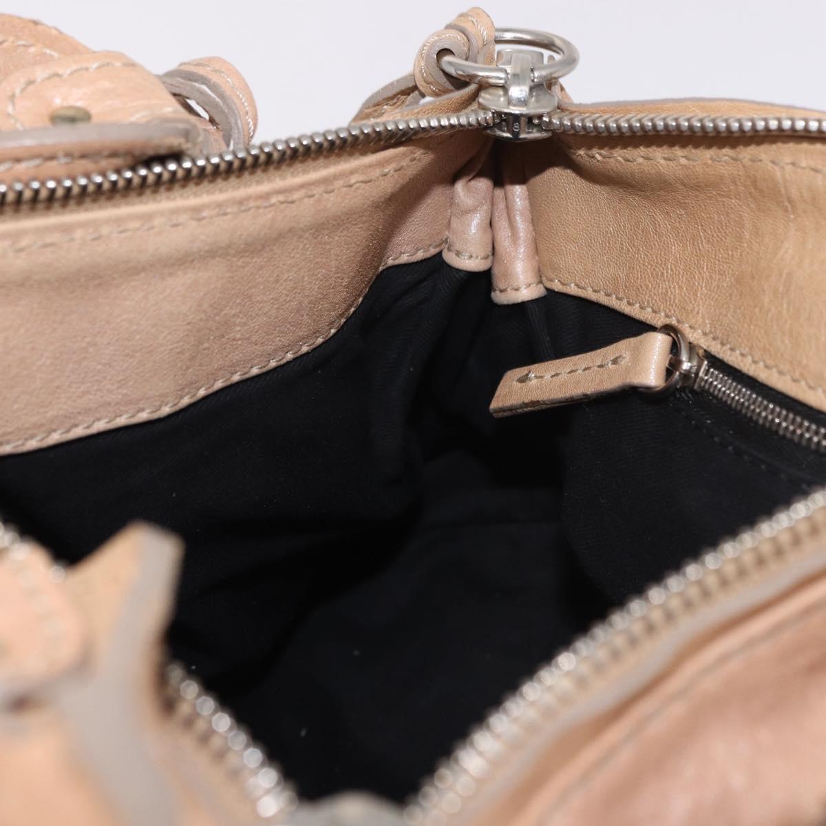 Chloe Paddington Hand Bag Leather Beige Gold Silver Auth 187513V