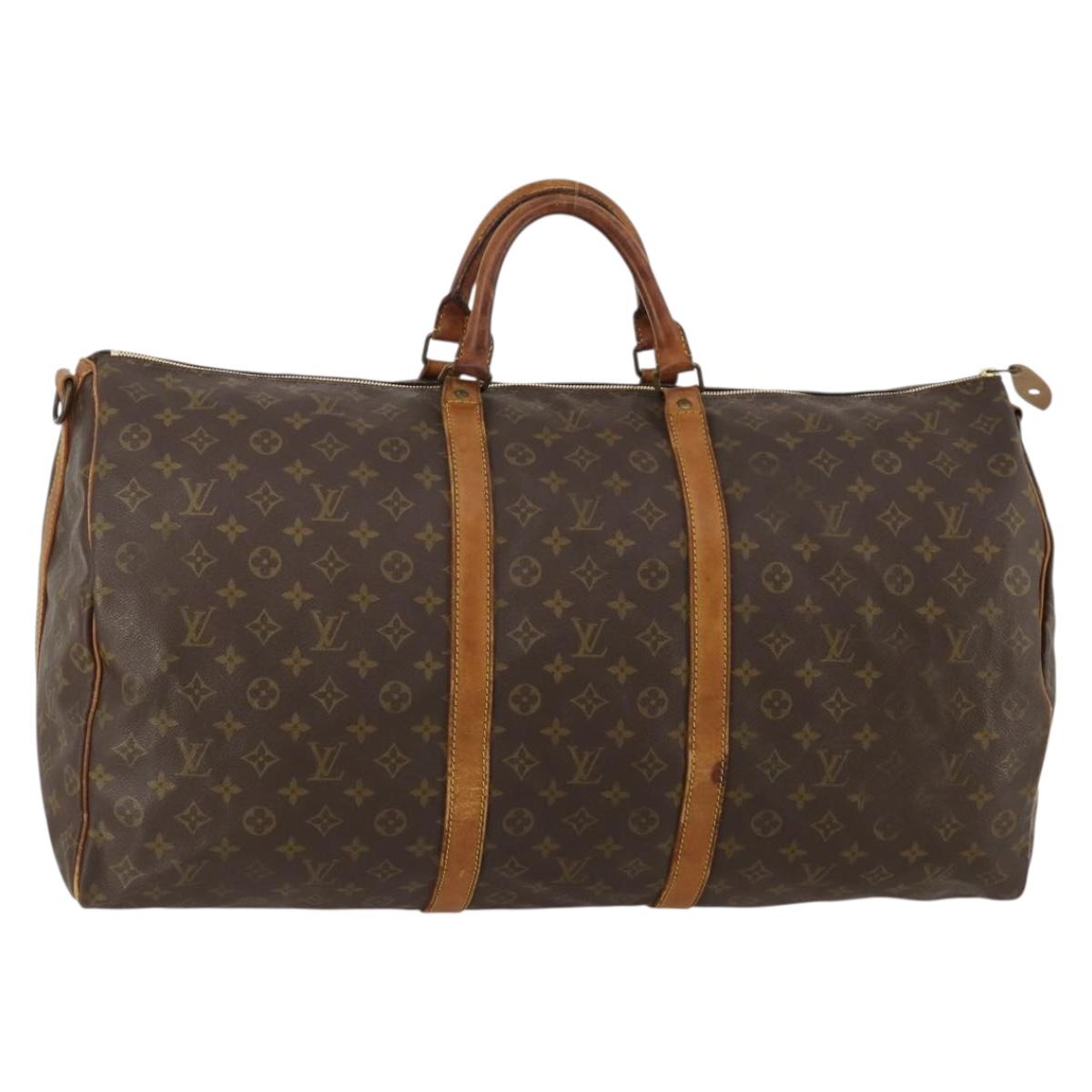 LOUIS VUITTON Monogram Keepall Bandouliere 60 Boston Bag M41412 LV Auth 187517