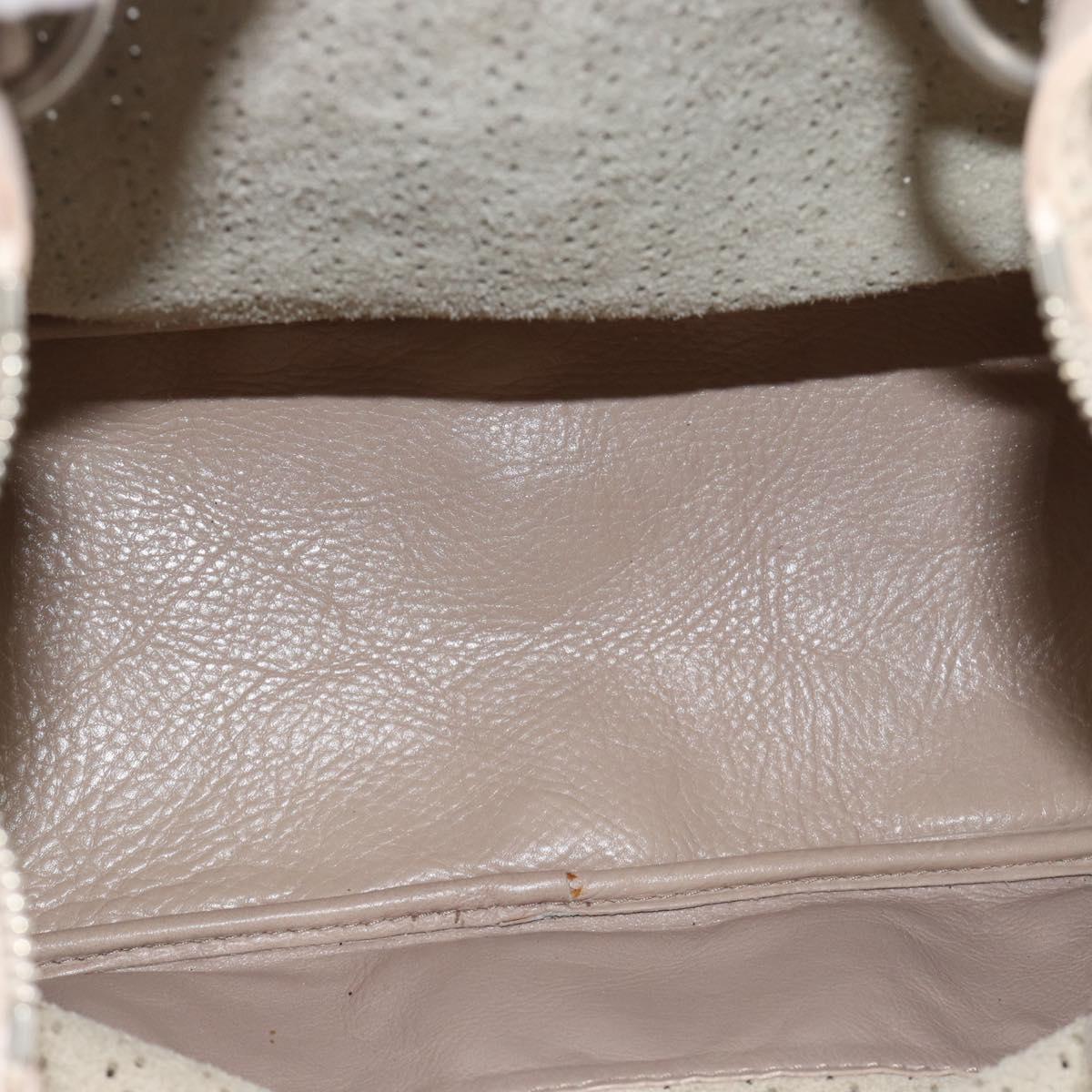 Chloe Kerala Hand Bag Leather Beige Silver Auth 187518V