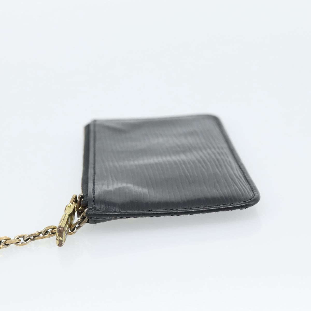 LOUIS VUITTON Epi Pochette Cles Coin Purse Black M63802 LV Auth 187529