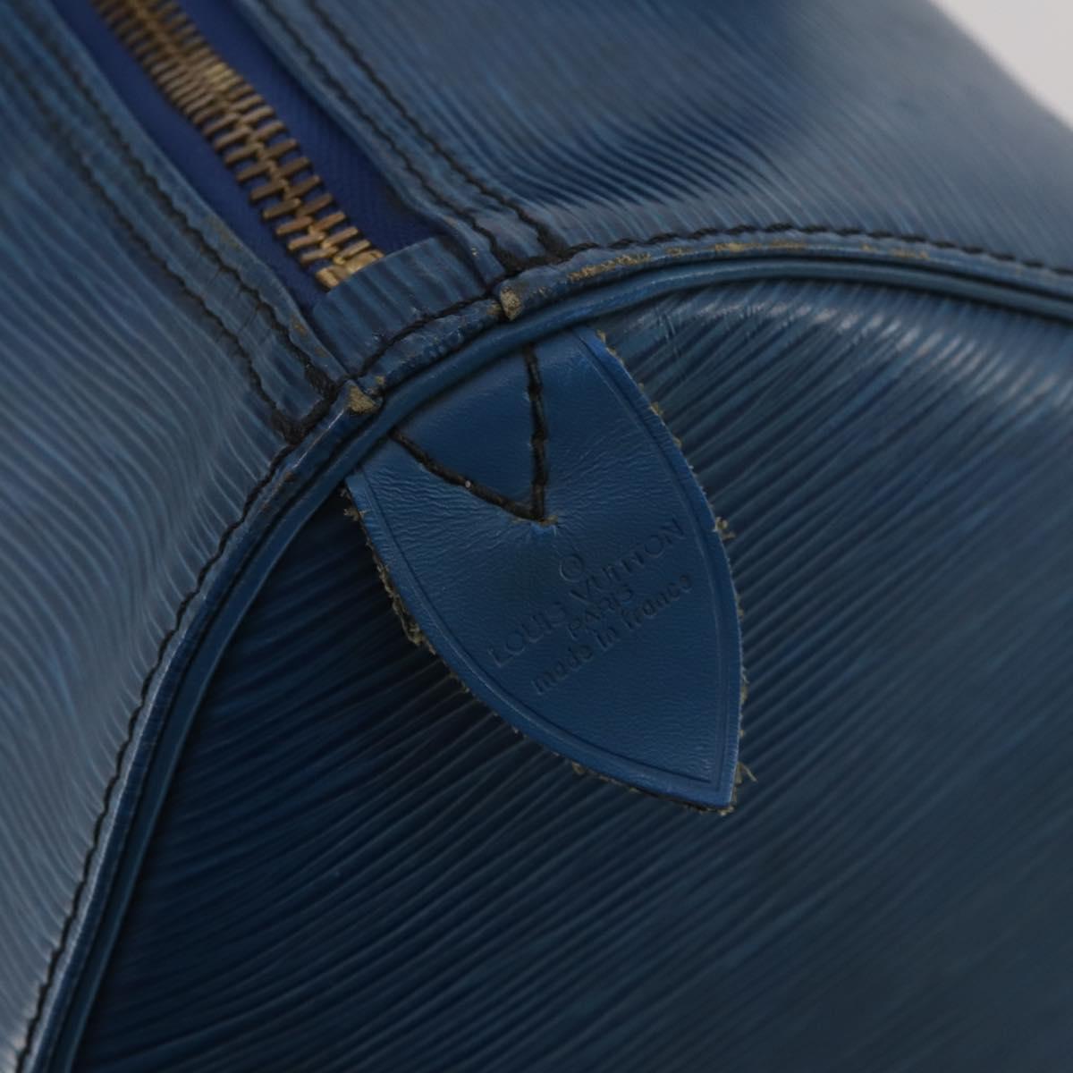 LOUIS VUITTON Epi Keepall 45 Boston Bag Blue M42975 LV Auth 187531